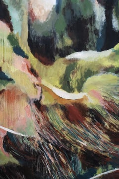 Organic Landscape Diptych, Abstract Oil Painting, 200x300 cm by Joana Santamans