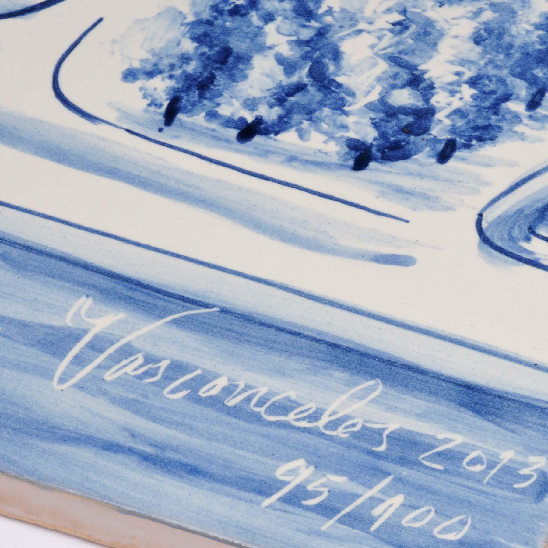 Joana Vasconcelos
Trafaria-Praia
2013
Viúva Lamego Carreaux de céramique étamée peints à la main
42 × 56 cm (16.5 × 22 in), Non encadré
Édition limitée à 100 exemplaires
Signé et numéroté, accompagné d'un certificat d'authenticité.
En parfait état,