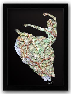Flamenco, cutouts, maps, mapart, dancers, dancing art