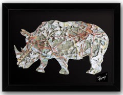 Rhinoceros, cutouts, maps, mapart, animal art,