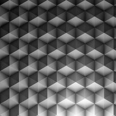 Motiv 218 Würfel - abstrakter geometrischer Aluminiumdruck, animiert durch Lichtprojektion