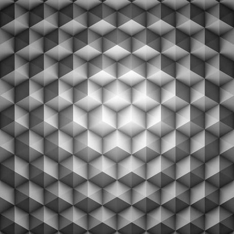 Motiv 218 Würfel - abstrakter geometrischer Aluminiumdruck, animiert durch Lichtprojektion im Angebot 1