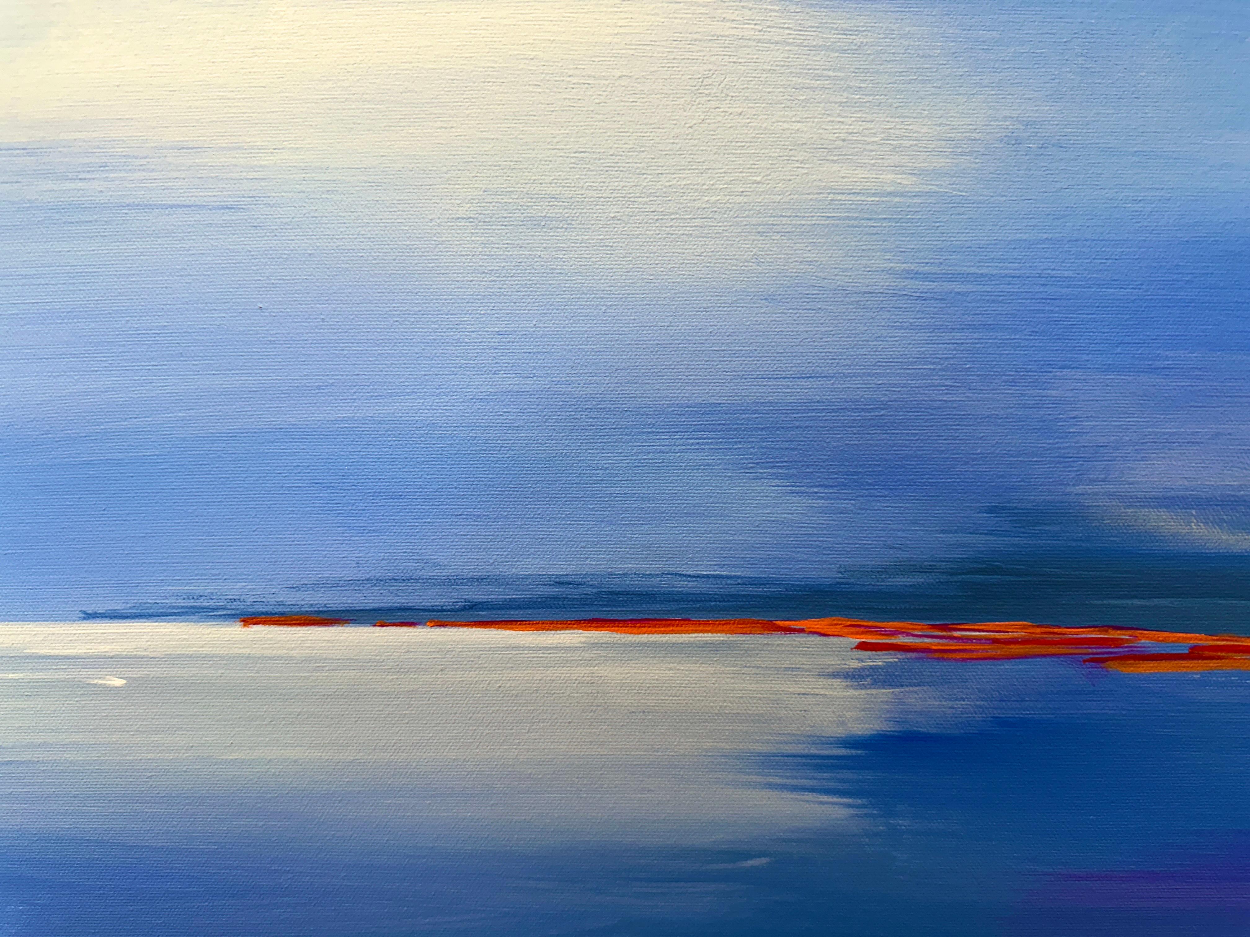 Acque tranquille, Pittura astratta - Abstract Painting Blu di JoAnn Golenia