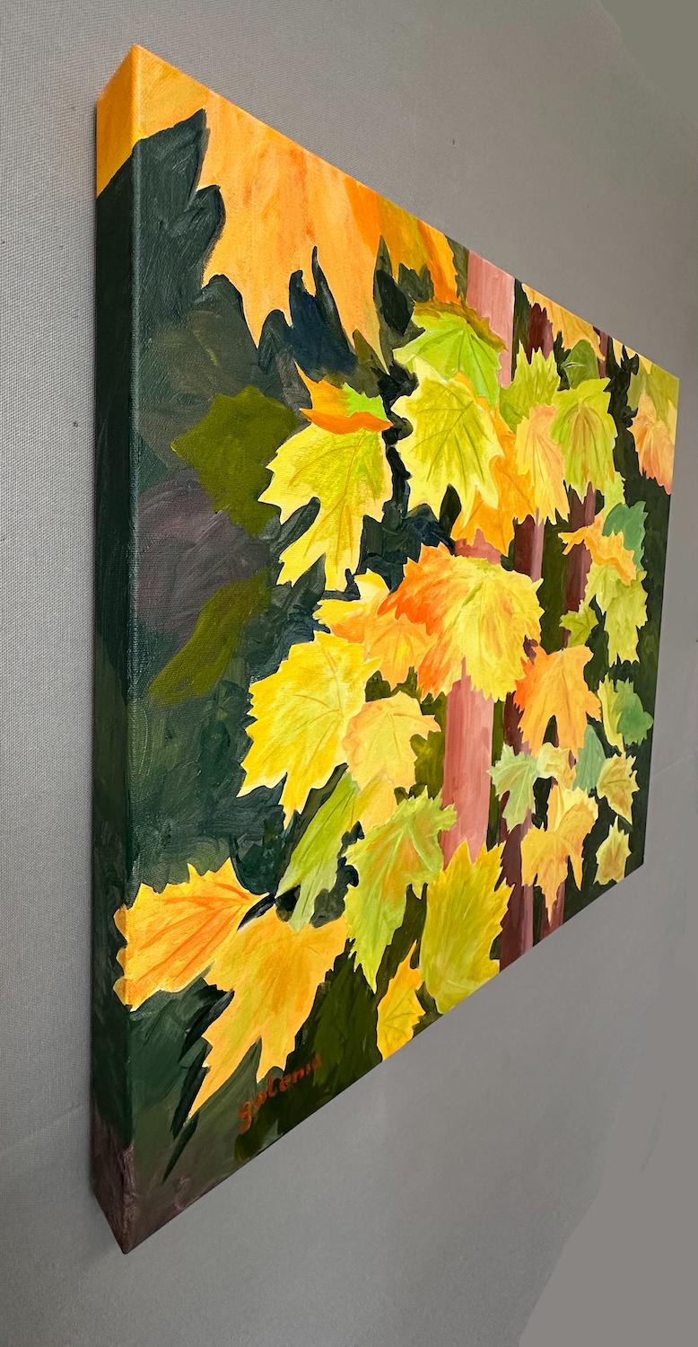 <p>Artist Comments<br>The Kancamagus Trail in Conway, New Hampshire, undergoes a captivating transformation every fall. With their vibrant leaves, the maple trees stand out against the deep forest. Delicate brushstrokes blend yellows, reds, and