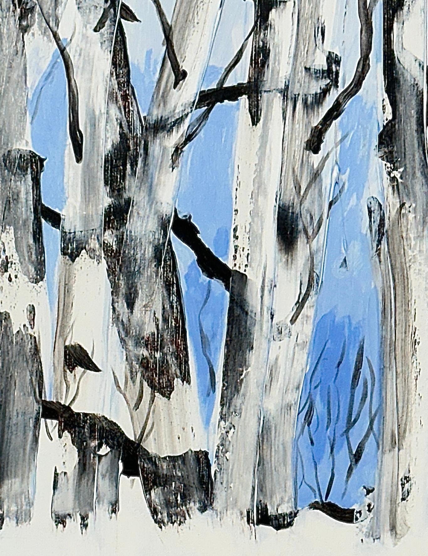 Árboles en la nieve, Pintura original en venta 1