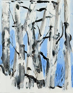Árboles en la nieve, Pintura original