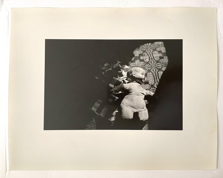 Vintage Silver Gelatin Photograph Surrealist Doll Art Photo, Jazz Photographer  - Black Black and White Photograph by JoAnn Krivin