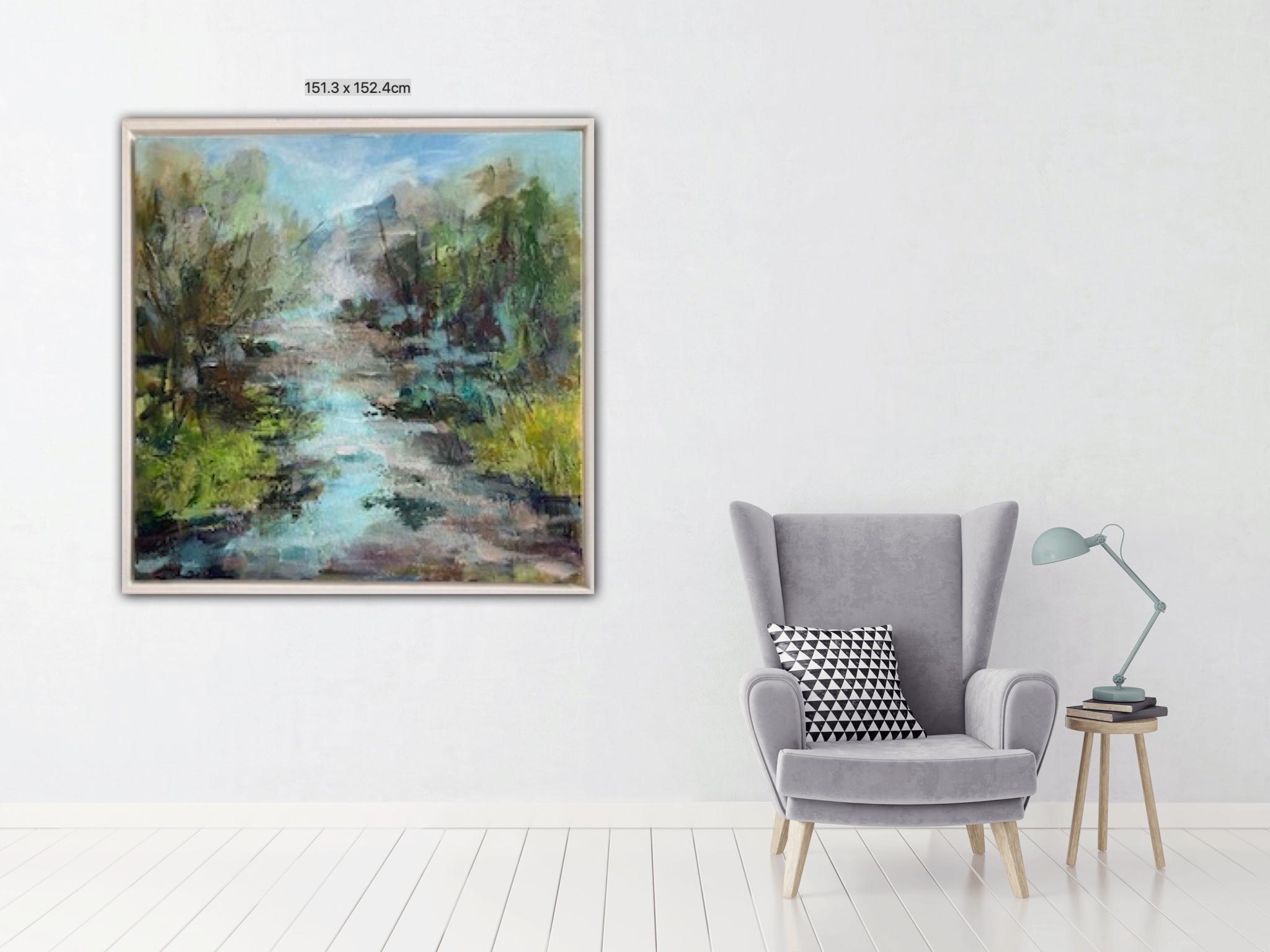 Devon Meander by Joanna Commings, Landscape painting, Abstract, Gestural  - Painting by Joanna Commings 