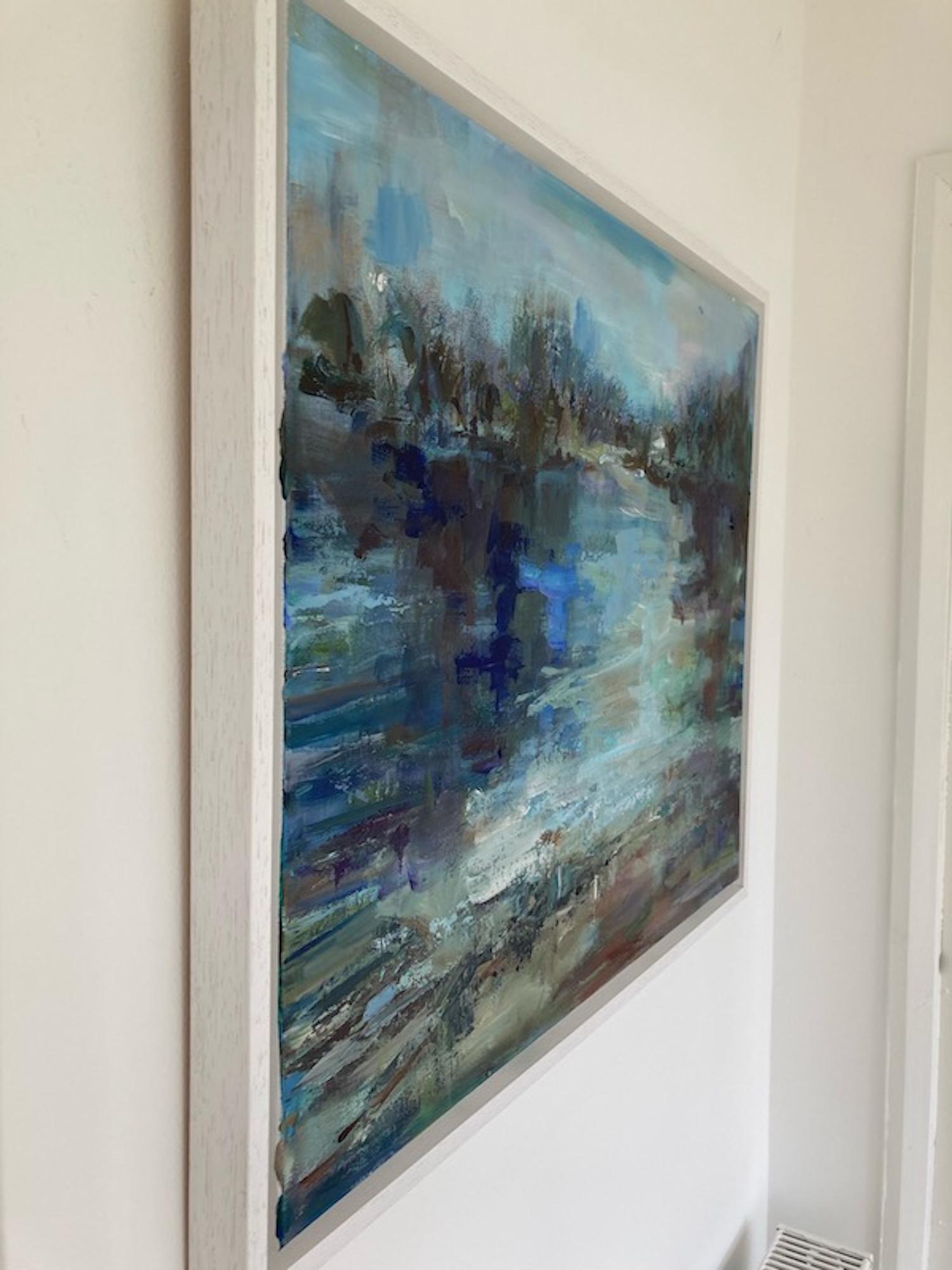 Le lac Somerset de Joanna Commings, art original, paysage, art Impasto en vente 4
