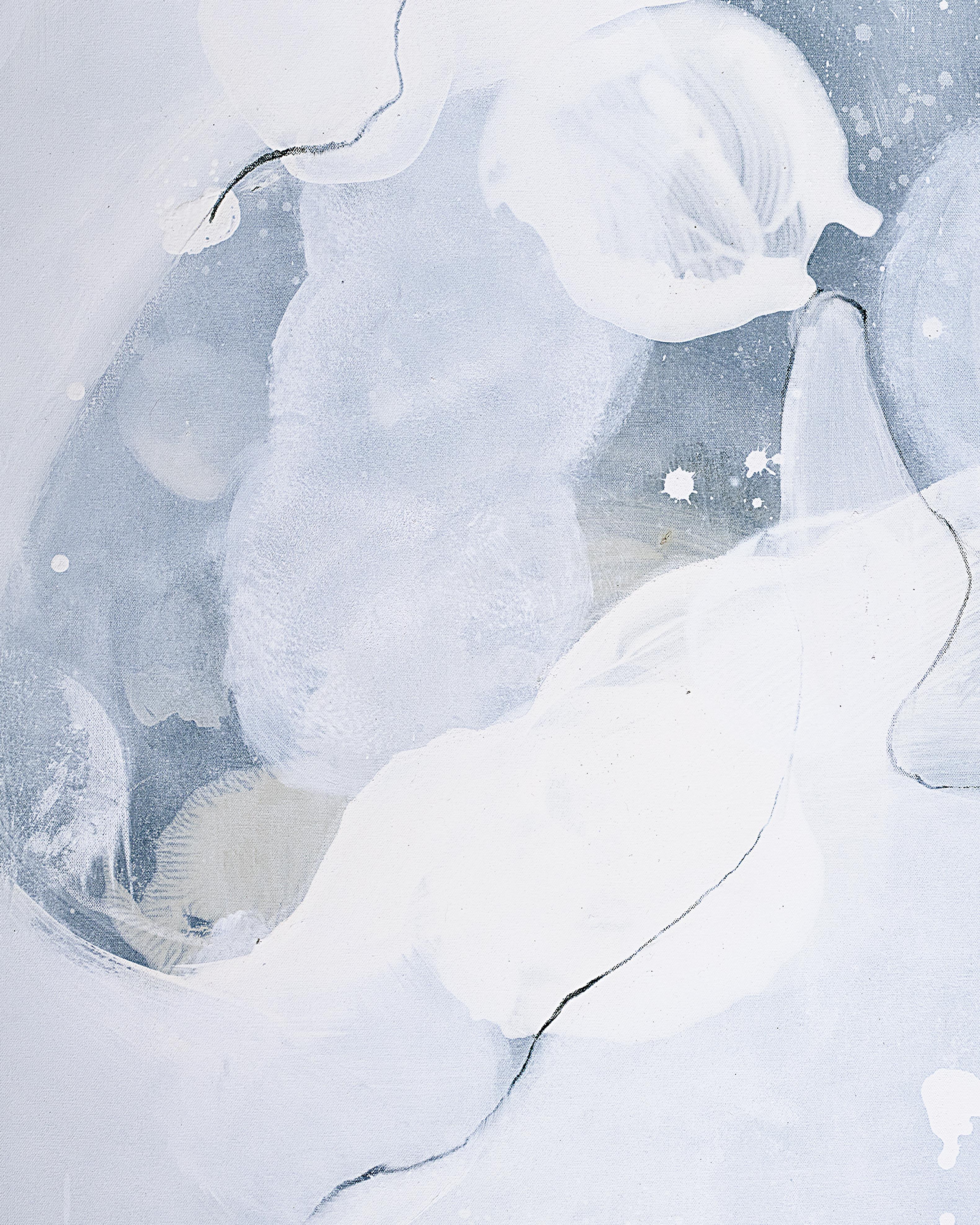 Eucalyptus Breath  - Gray Abstract Painting by Joanna Cutri