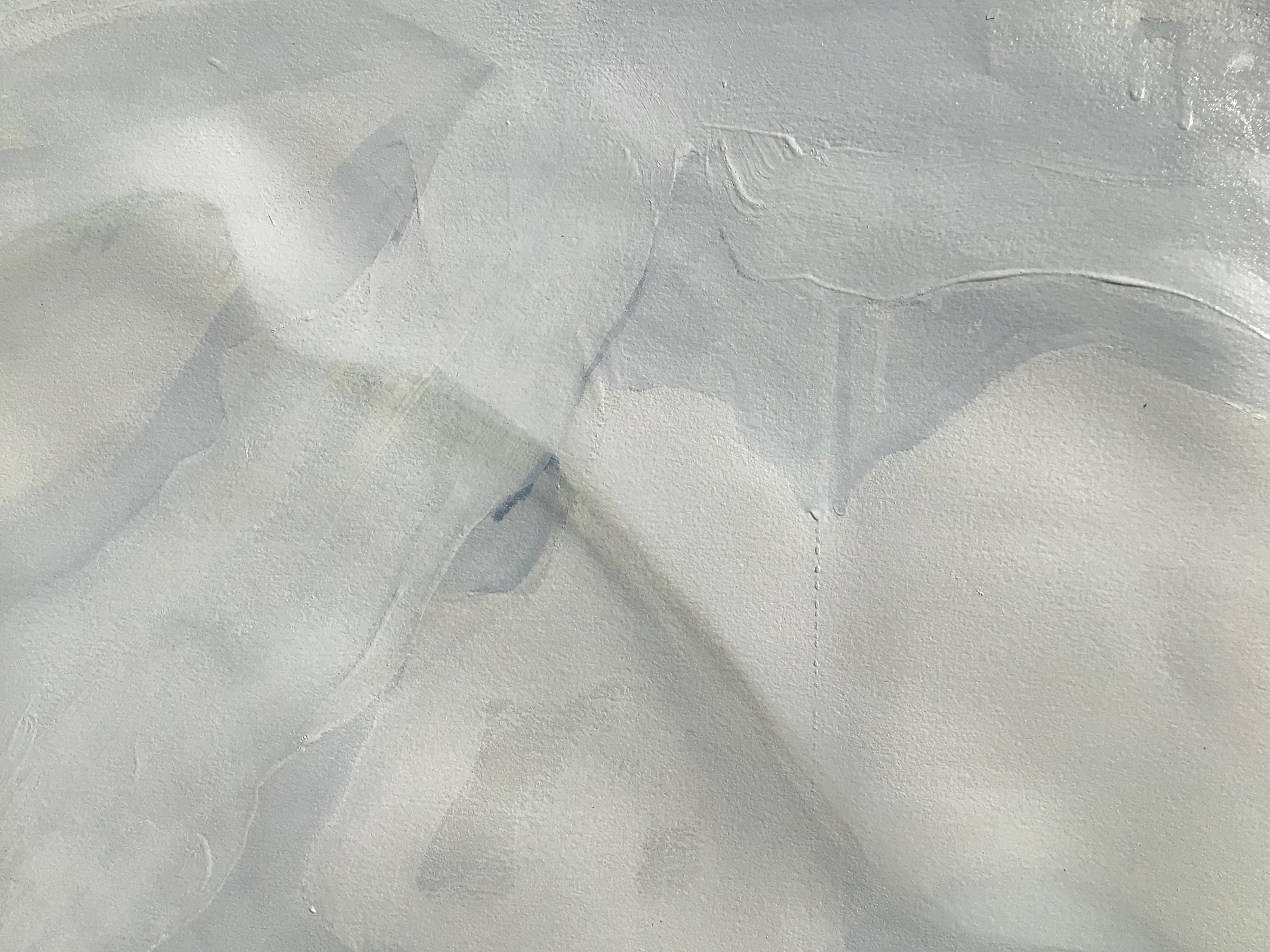 THE LAND BETWEEN - Gray Abstract Painting by Joanna Cutri