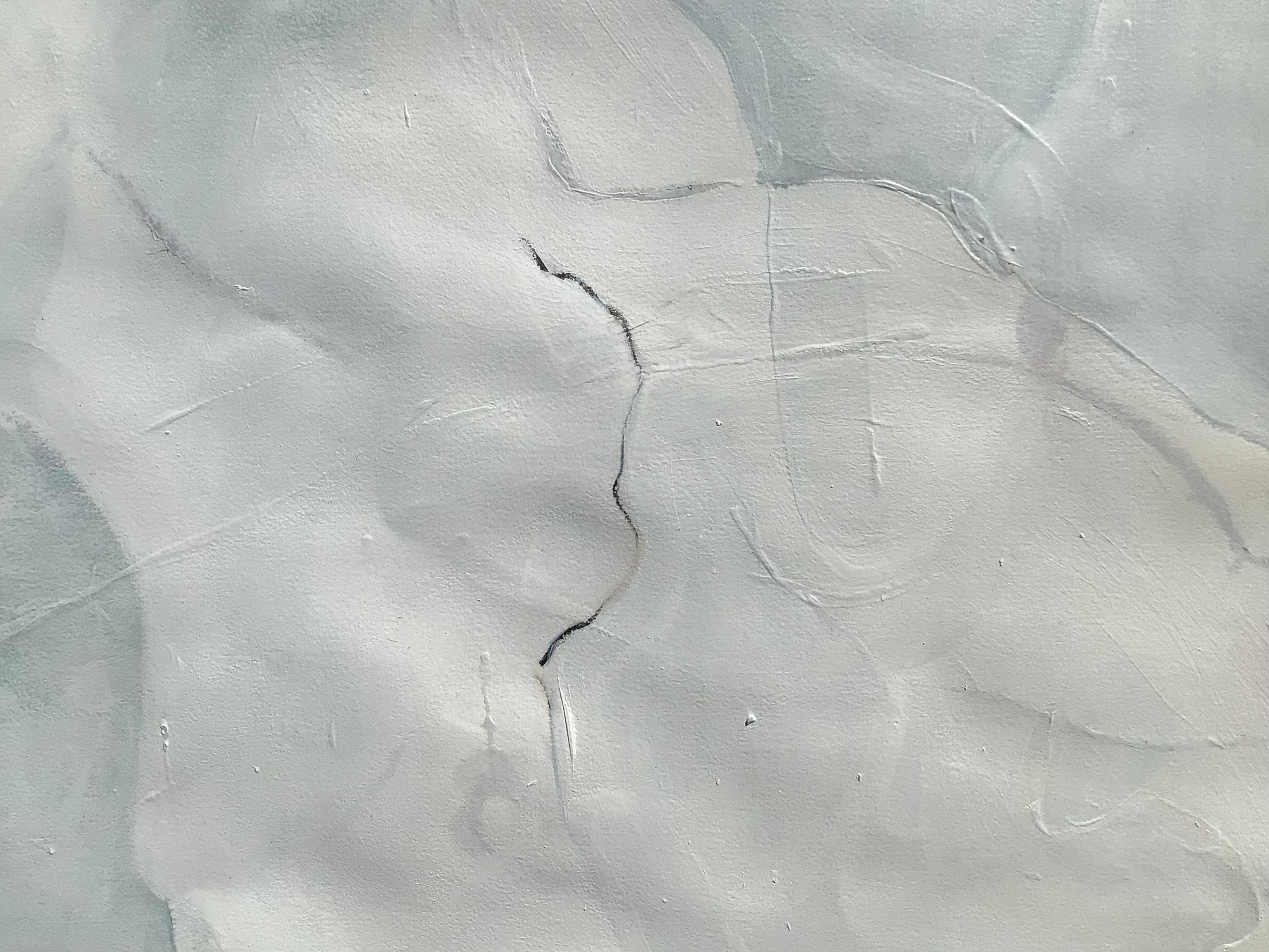 Abstract mixed medium painting on paper. 
- Original one of a kind artwork
- Artist Signature on back
- Certificate of Authenticity provided
Beautiful abstract organic shapes are monochromatic, ethereal paintings on paper. A calming, pale palette of