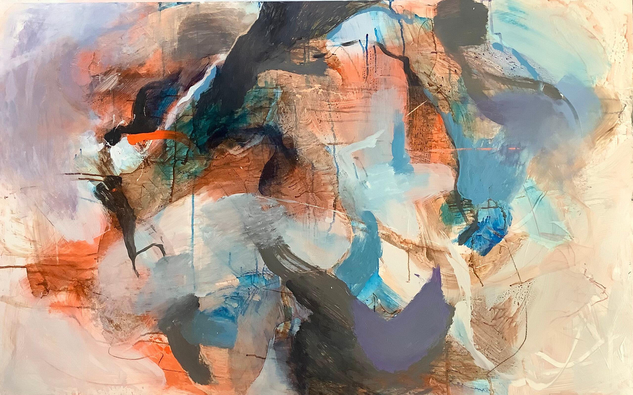 Joanna Durney Sanz Abstract Painting - The weight of water