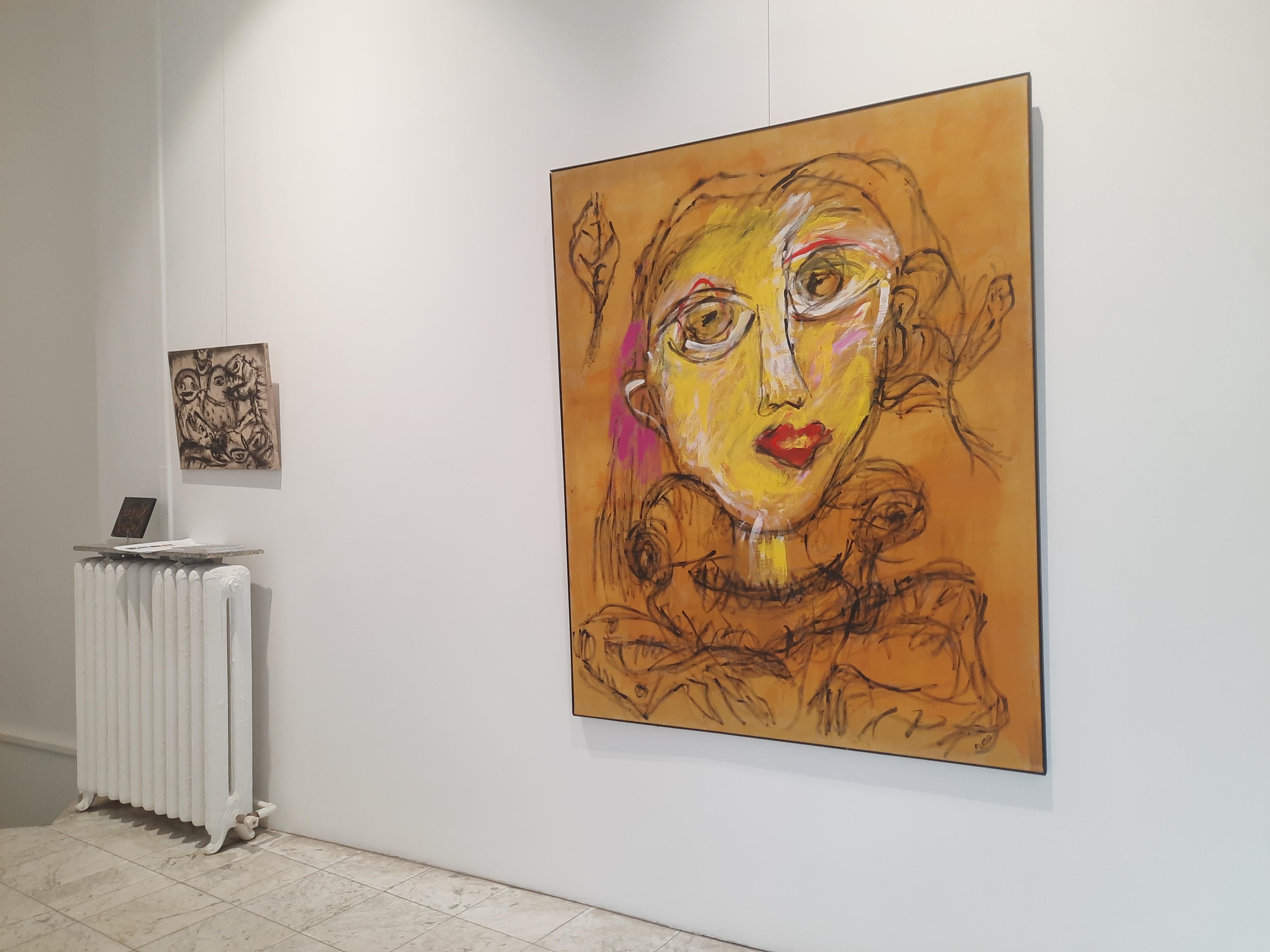 Fabulation Joanna Flatau Contemporary art portrait painting colour woman joyful For Sale 5