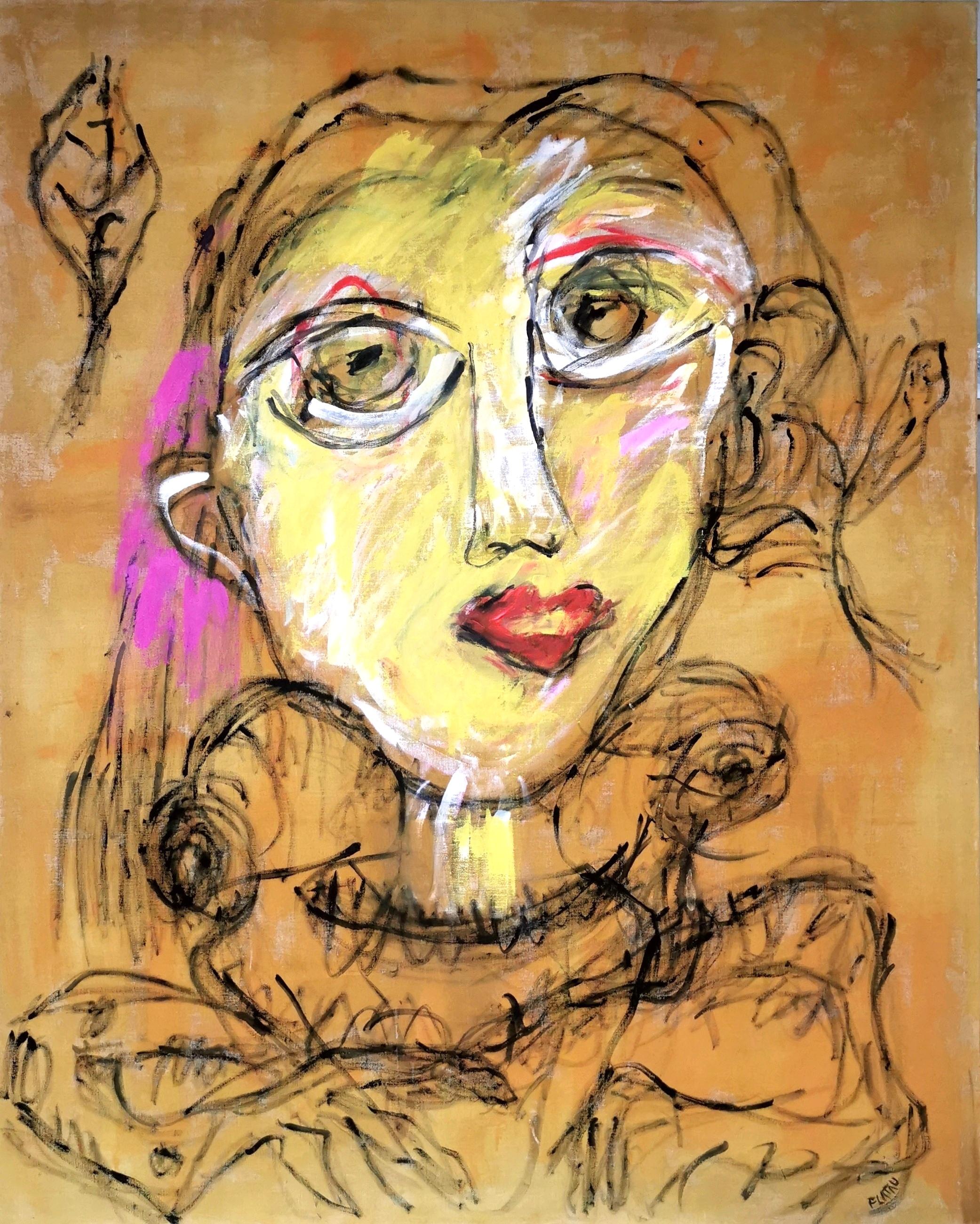 Acrylic paint on canvas
Unique work
Hand-signed lower right by the artist

Joanna Flatau was born in Varsaw, Poland. 
She graduated from Varsaw History of Arts University and from the Fine Arts Varsaw Academy in 1969.
She has lived and worked in