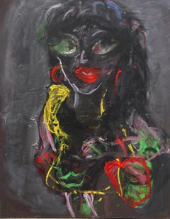 Fierce Joanna Flatau Contemporary art portrait painting colour woman