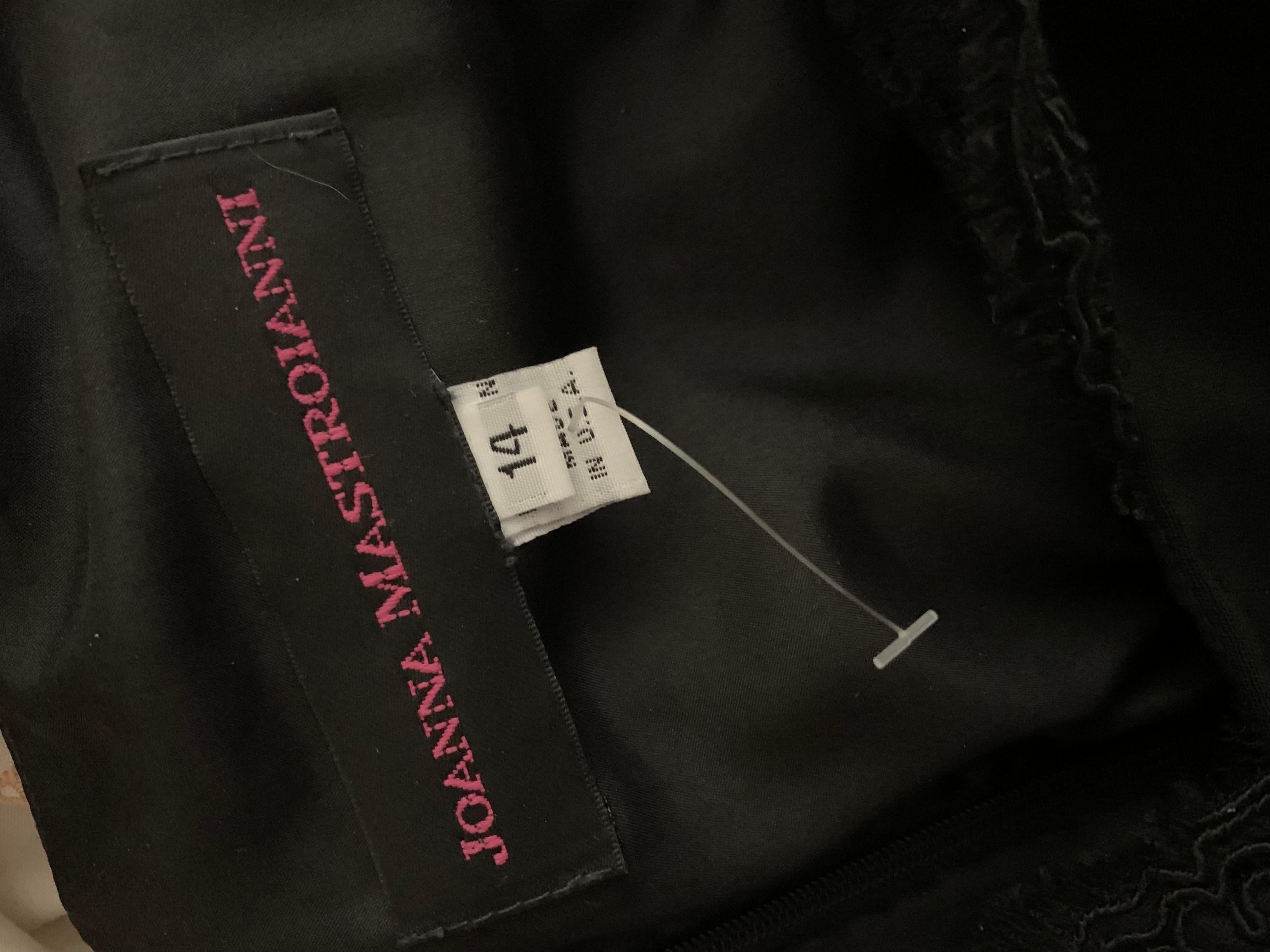 Joanna Mastroianni Black Sheath Dress w/Lace Trim Size 14 For Sale 8