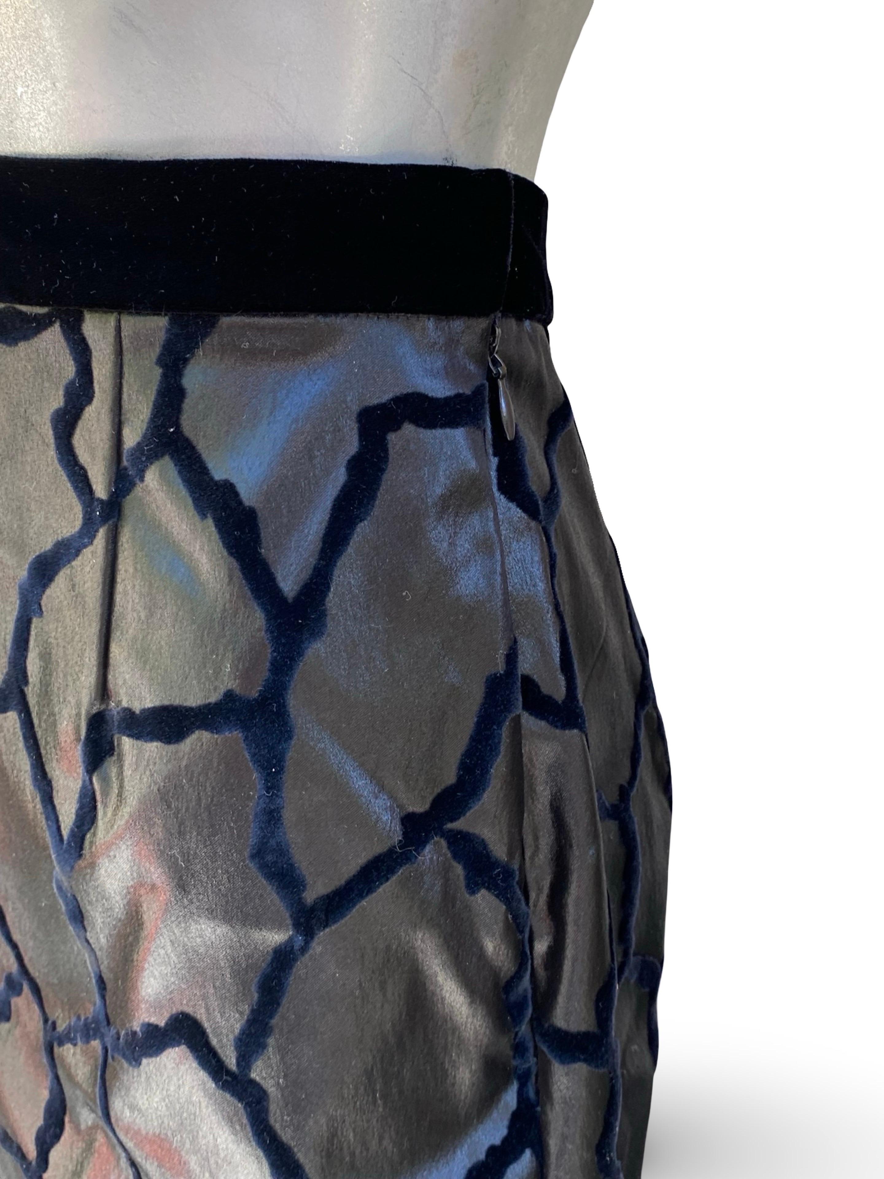 Joanna Mastroianni Collection Taft Schwarz Samt Sexy Bleistiftrock Größe M im Angebot 6