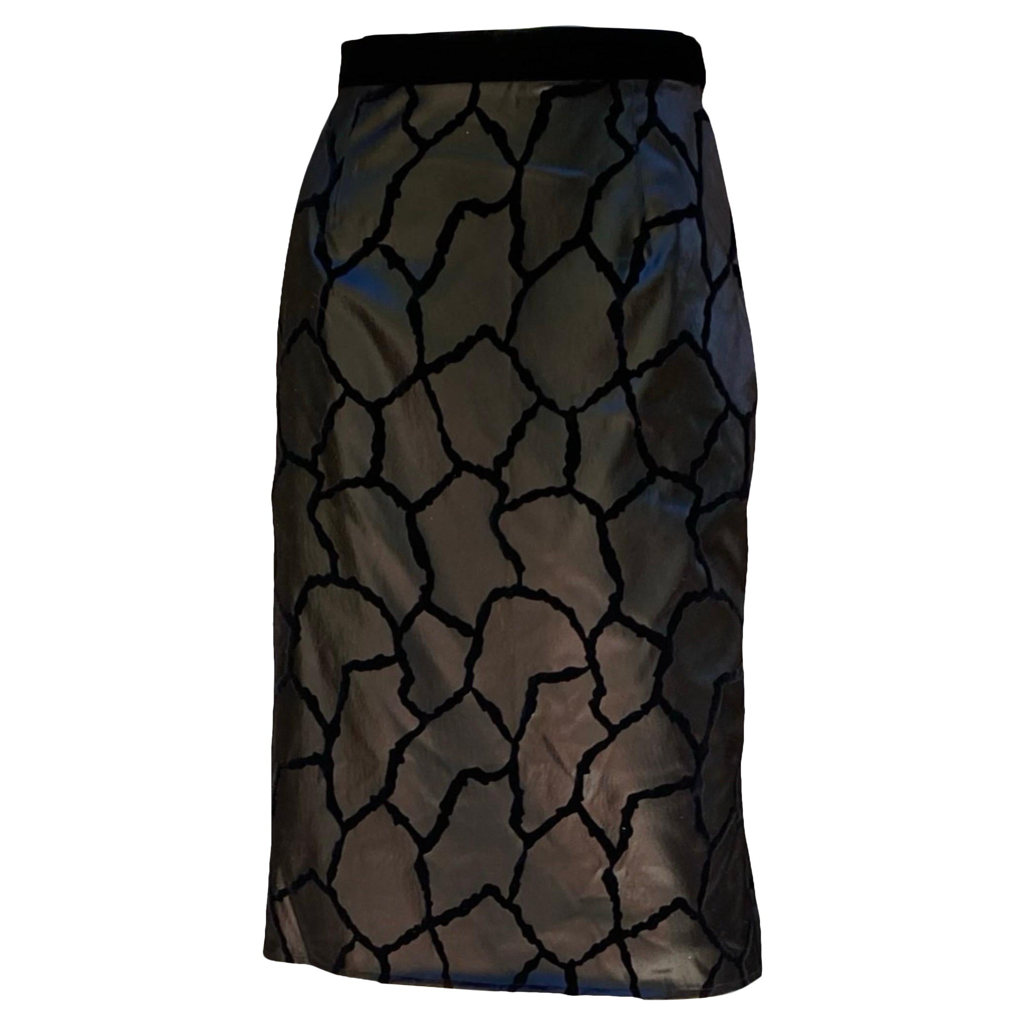 Joanna Mastroianni Collection Taft Schwarz Samt Sexy Bleistiftrock Größe M im Zustand „Gut“ im Angebot in Palm Desert, CA