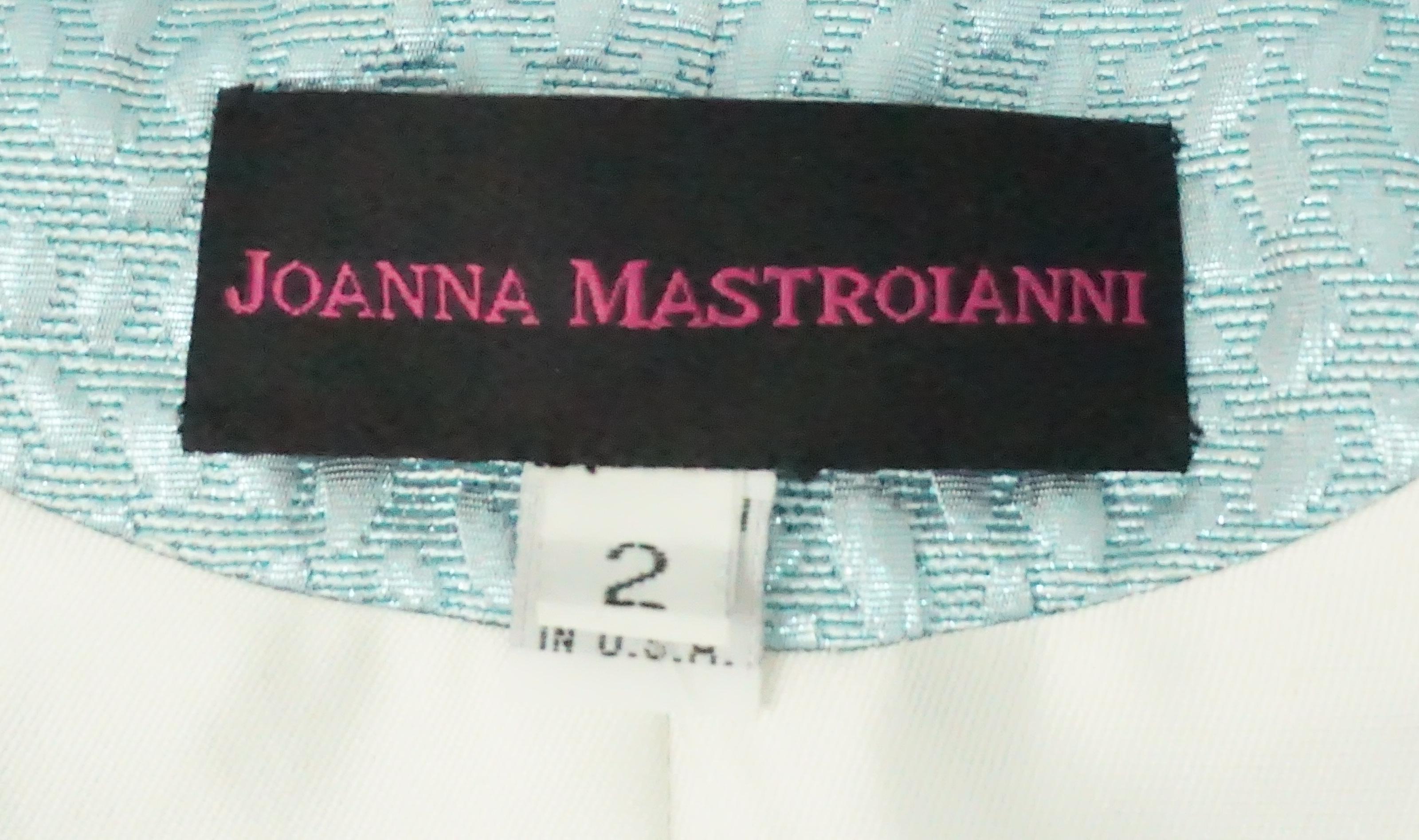 Joanna Mastroianni Mint Brocade Dress N/S-2 In Excellent Condition For Sale In West Palm Beach, FL