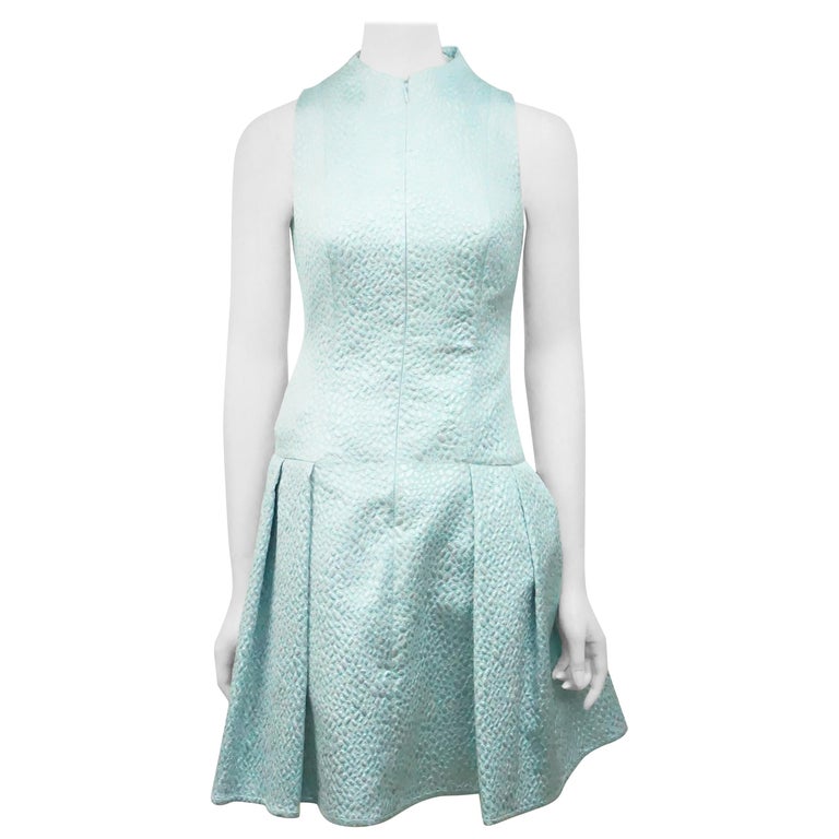 Joanna Mastroianni Mint Brocade Dress N/S-2 For Sale at 1stDibs