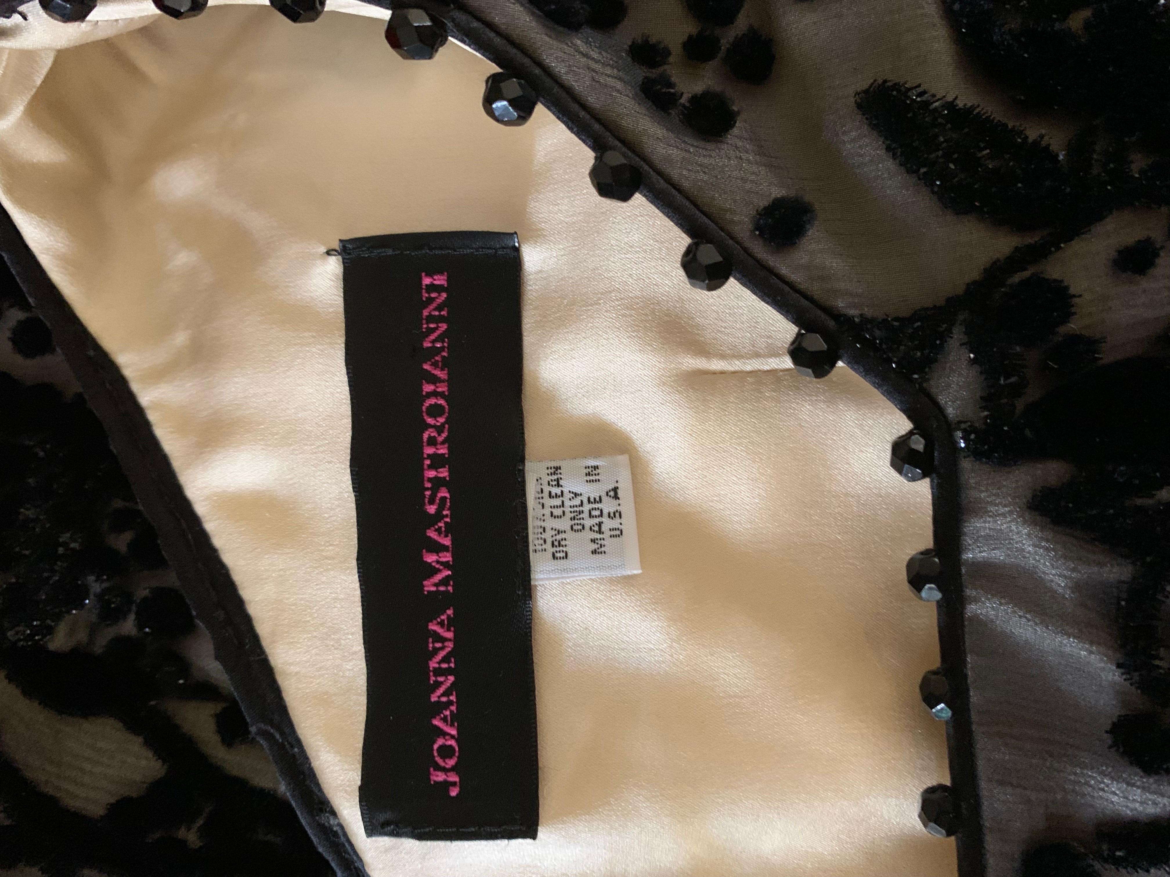Joanna Mastroianni Sheer Illusion Velvet Metallic Evening Dress Size 8/10 For Sale 3