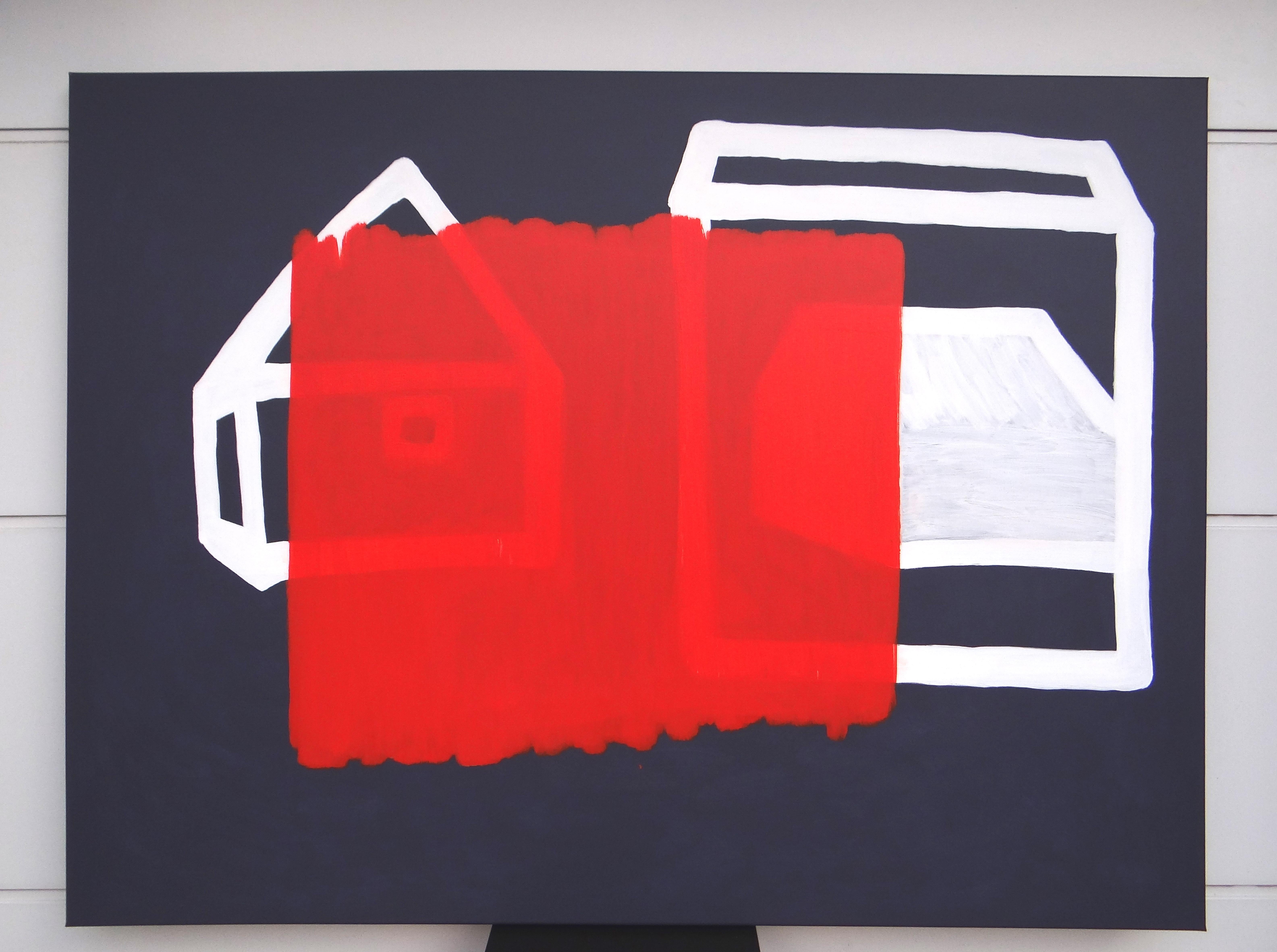 Una macchia sul disegno  - Pittura moderna espressiva e minimalista, formato grande - Painting di Joanna Mrozowska