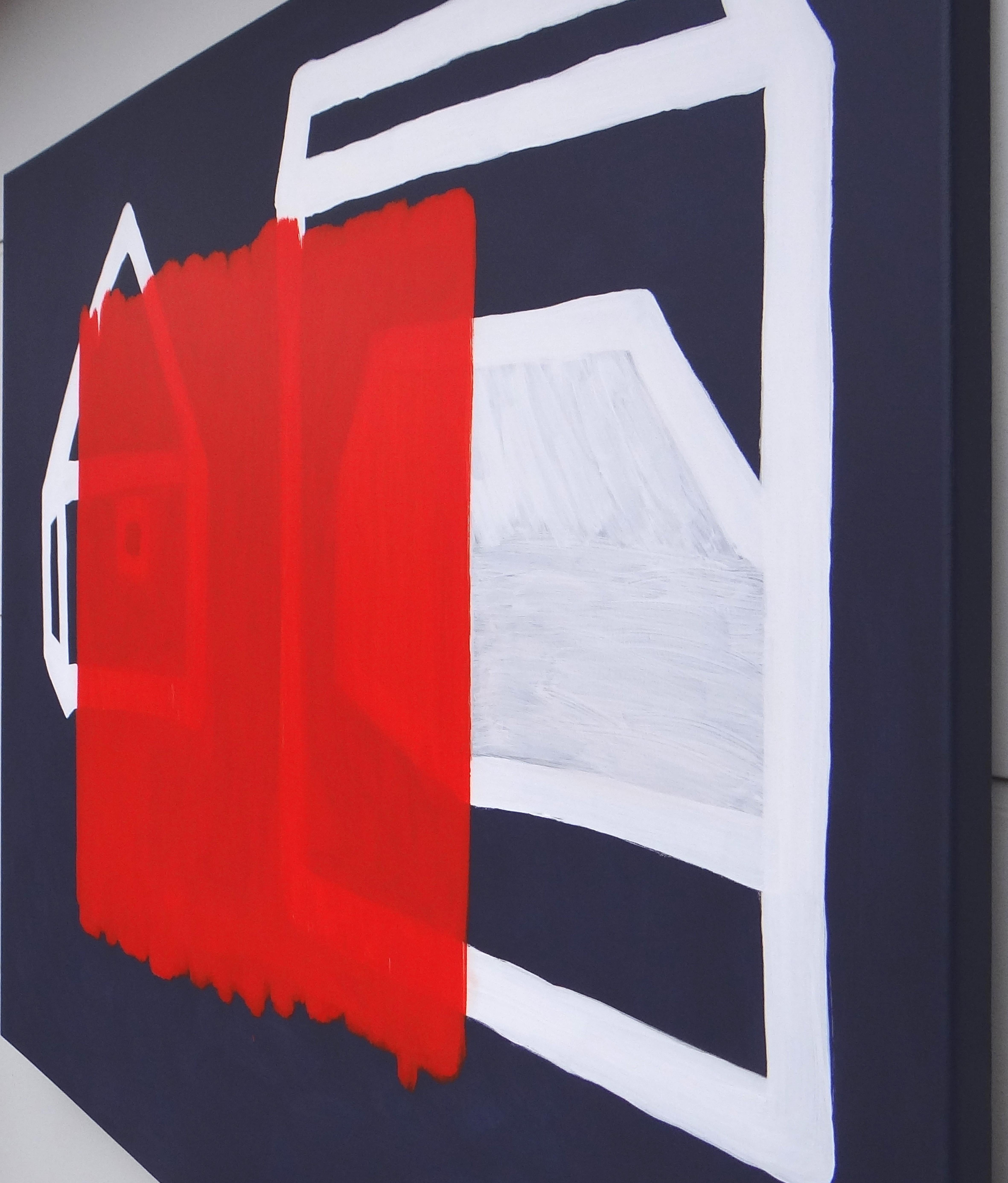 Una macchia sul disegno  - Pittura moderna espressiva e minimalista, formato grande - Painting Contemporaneo di Joanna Mrozowska