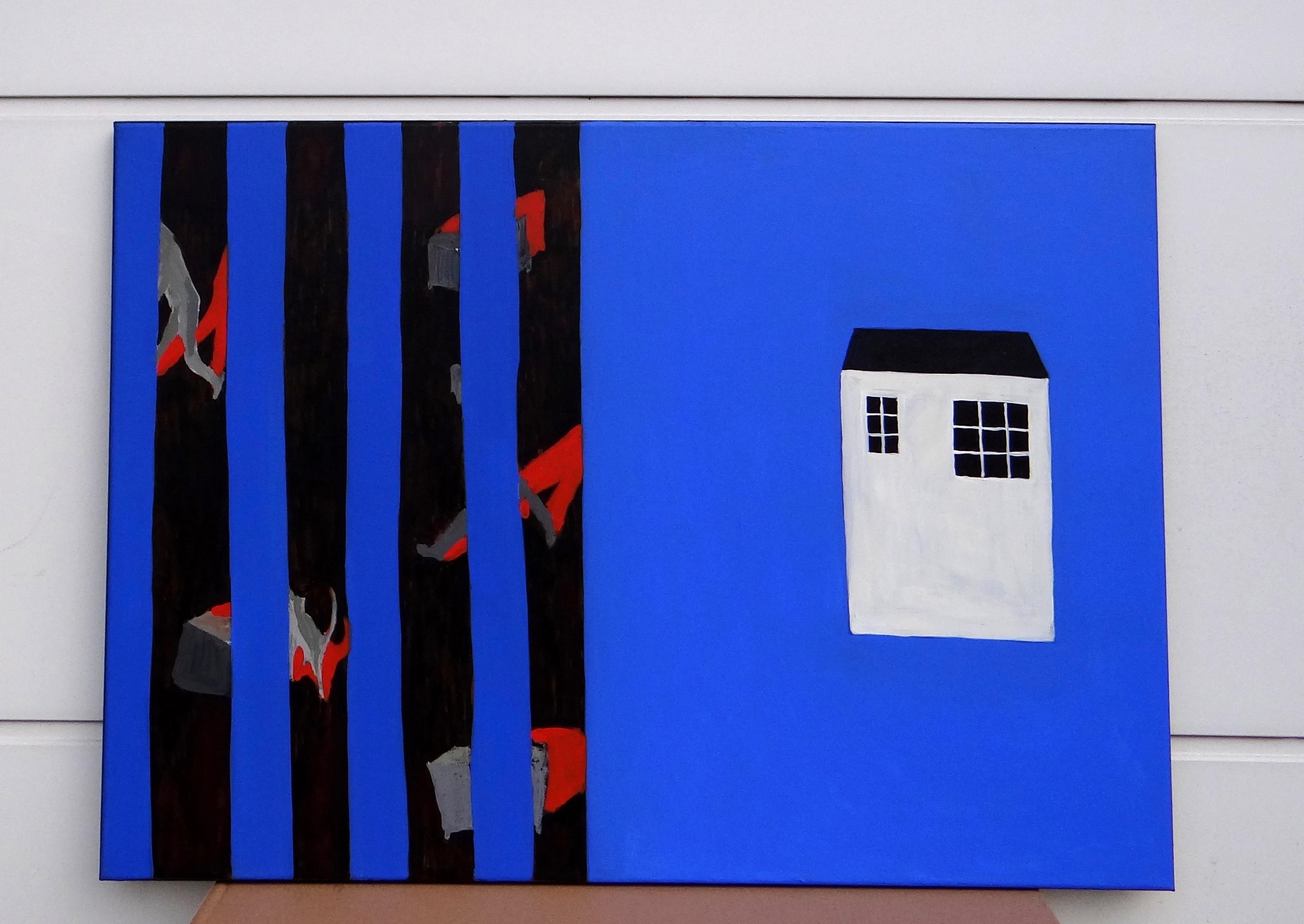 Busto - Expresivo, Simbólico y Contemporáneo  Pintura minimalista - Landscape Painting Azul de Joanna Mrozowska