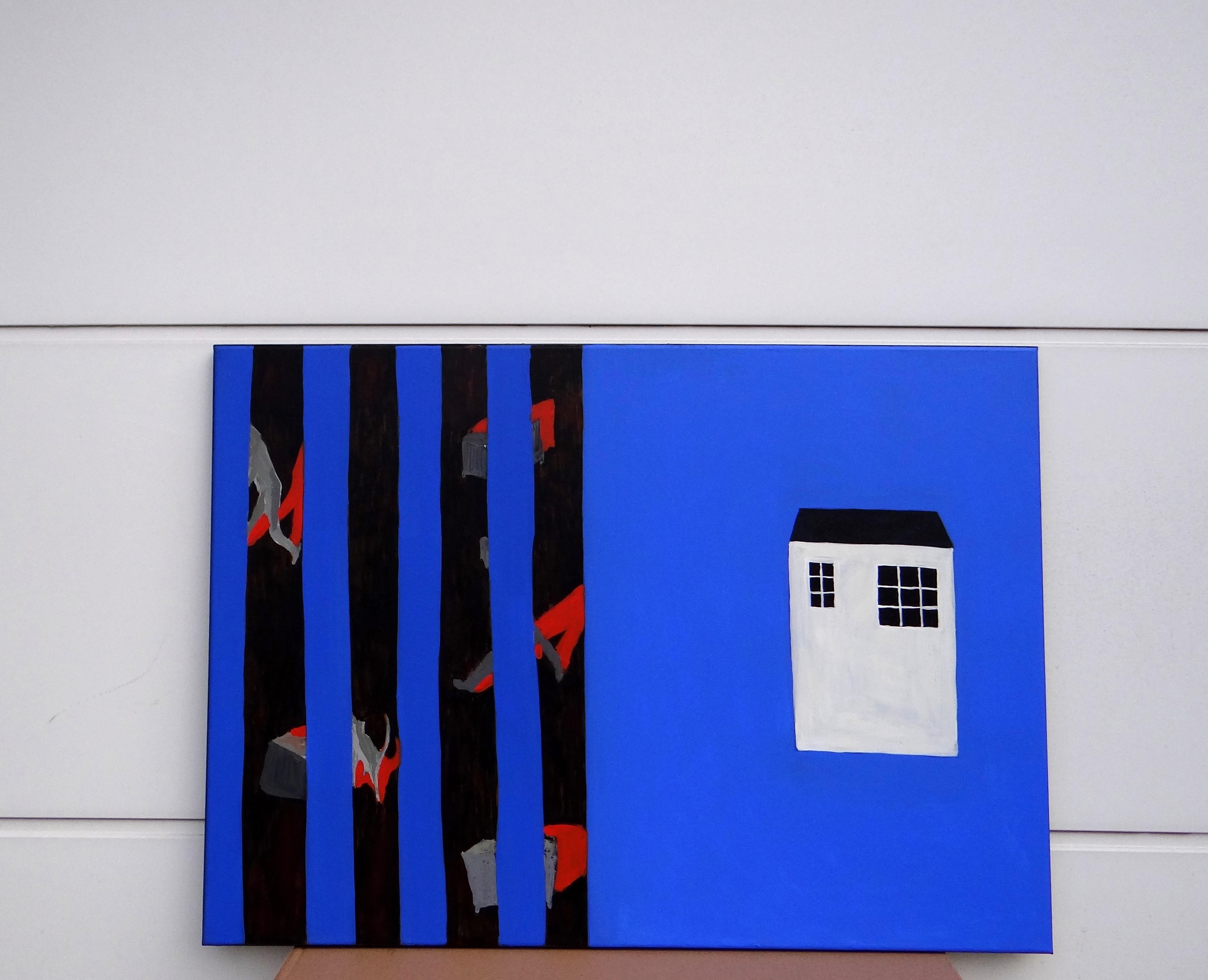 Bustle - Contemporary Expressive, Symbolic and  Minimalistic Painting For Sale 2