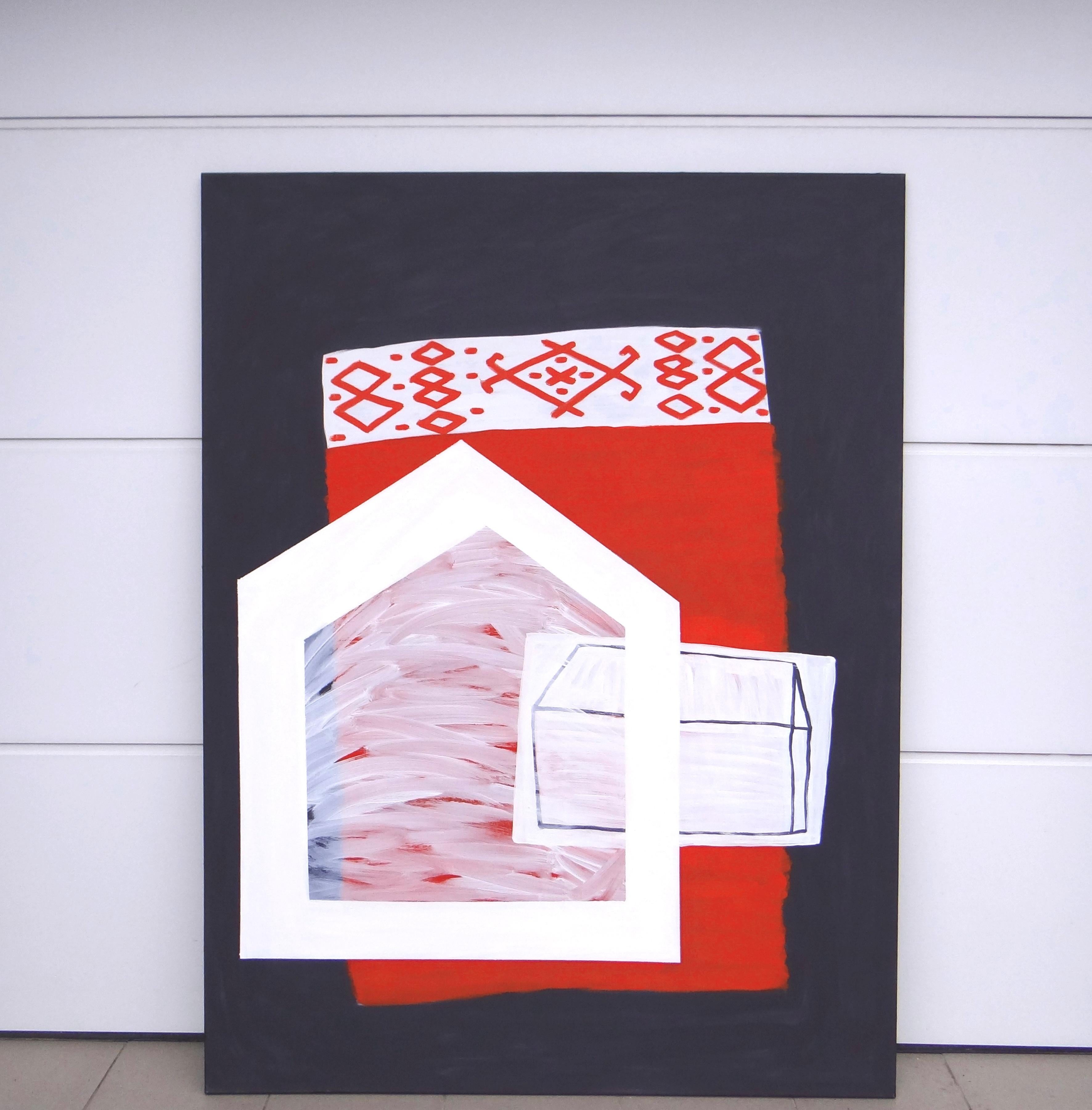 Chiusura  - Pittura moderna espressiva e minimalista, formato grande - Painting di Joanna Mrozowska