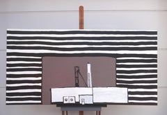 Coalmine - Peinture expressionniste minimaliste moderne, grand format