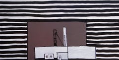 Coalmine - Modern Expressive Minimalistic Painting, Large Format