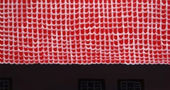 Cottage mit rotem Dachdecken –  Moderne expressionistische, symbolische und minimalistische Malerei