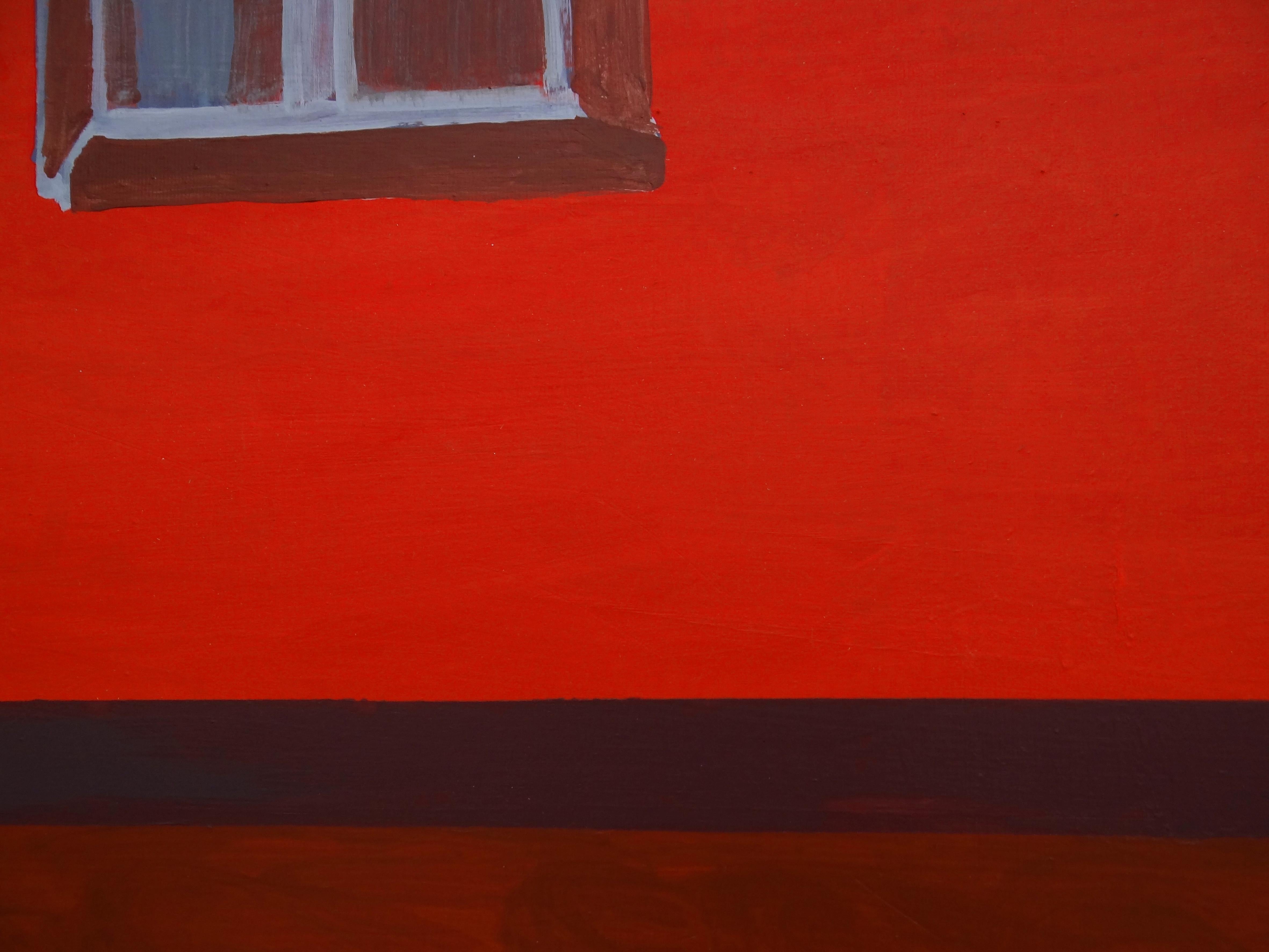 Commissioni -  Pittura moderna espressiva, minimalista e simbolica, formato grande - Abstract Painting Rosso di Joanna Mrozowska