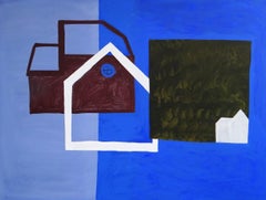 Estate 4. Contemporary figurative acrylic on canvas, Minimalistic, Polish artist