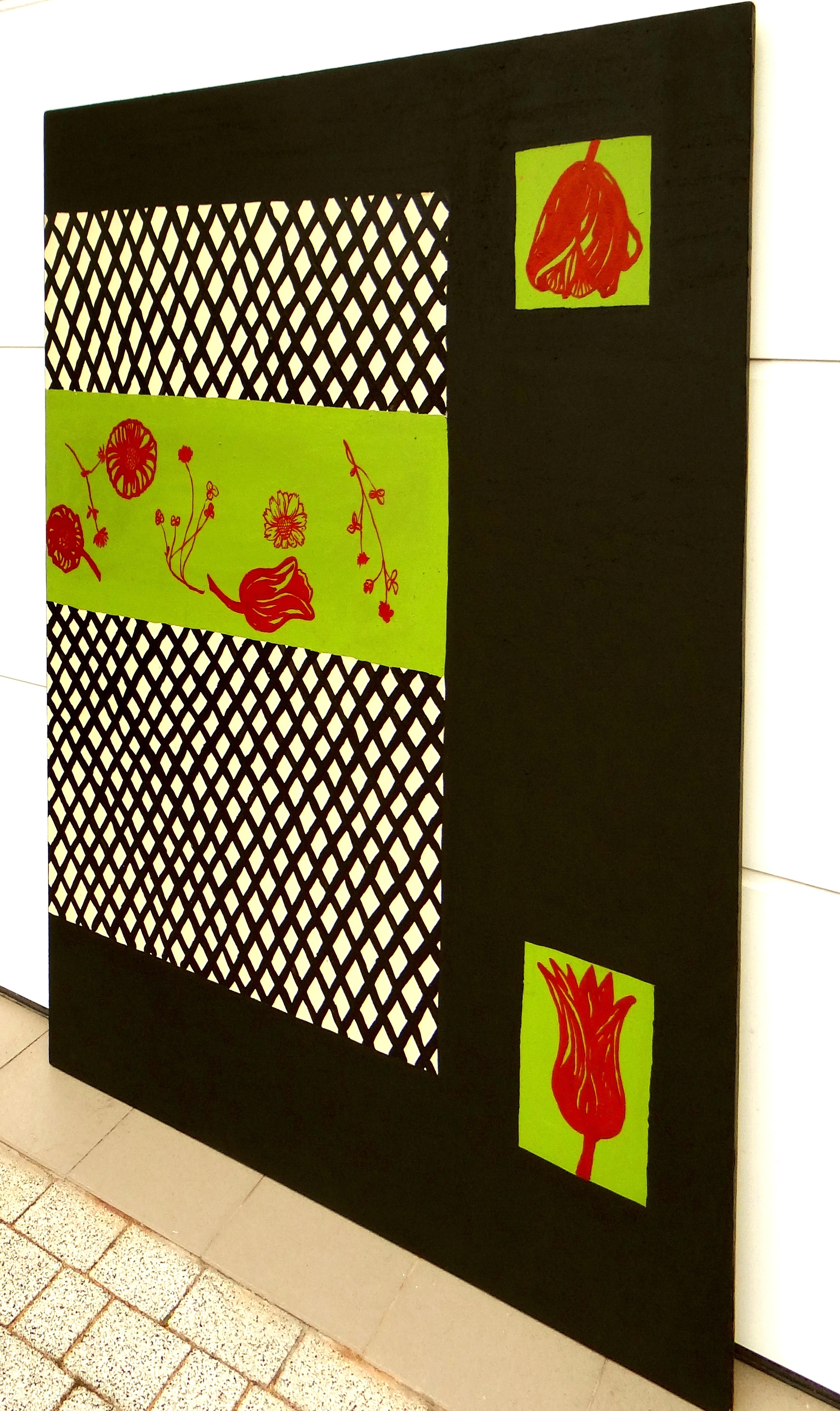 Letti da giardino 2 -  Pittura moderna espressiva e minimalista, formato grande - Painting di Joanna Mrozowska