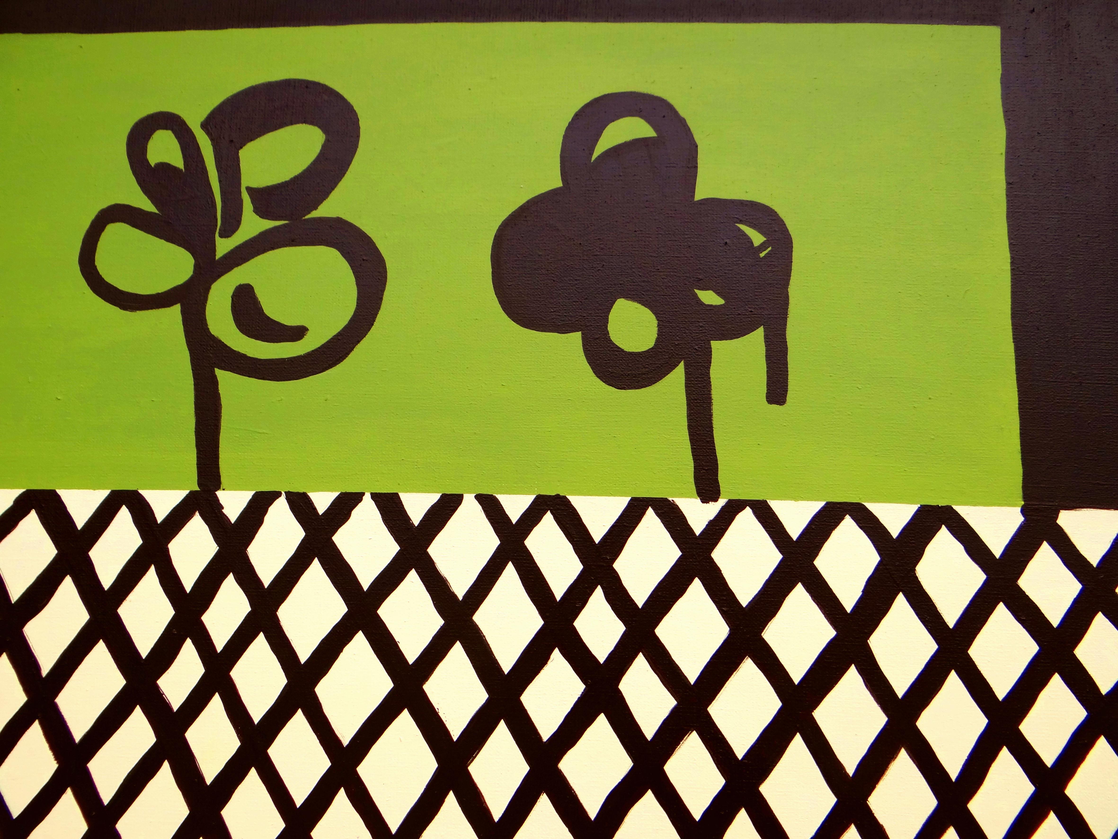 Letti da giardino 1 -  Pittura moderna espressiva e minimalista, formato grande - Painting di Joanna Mrozowska