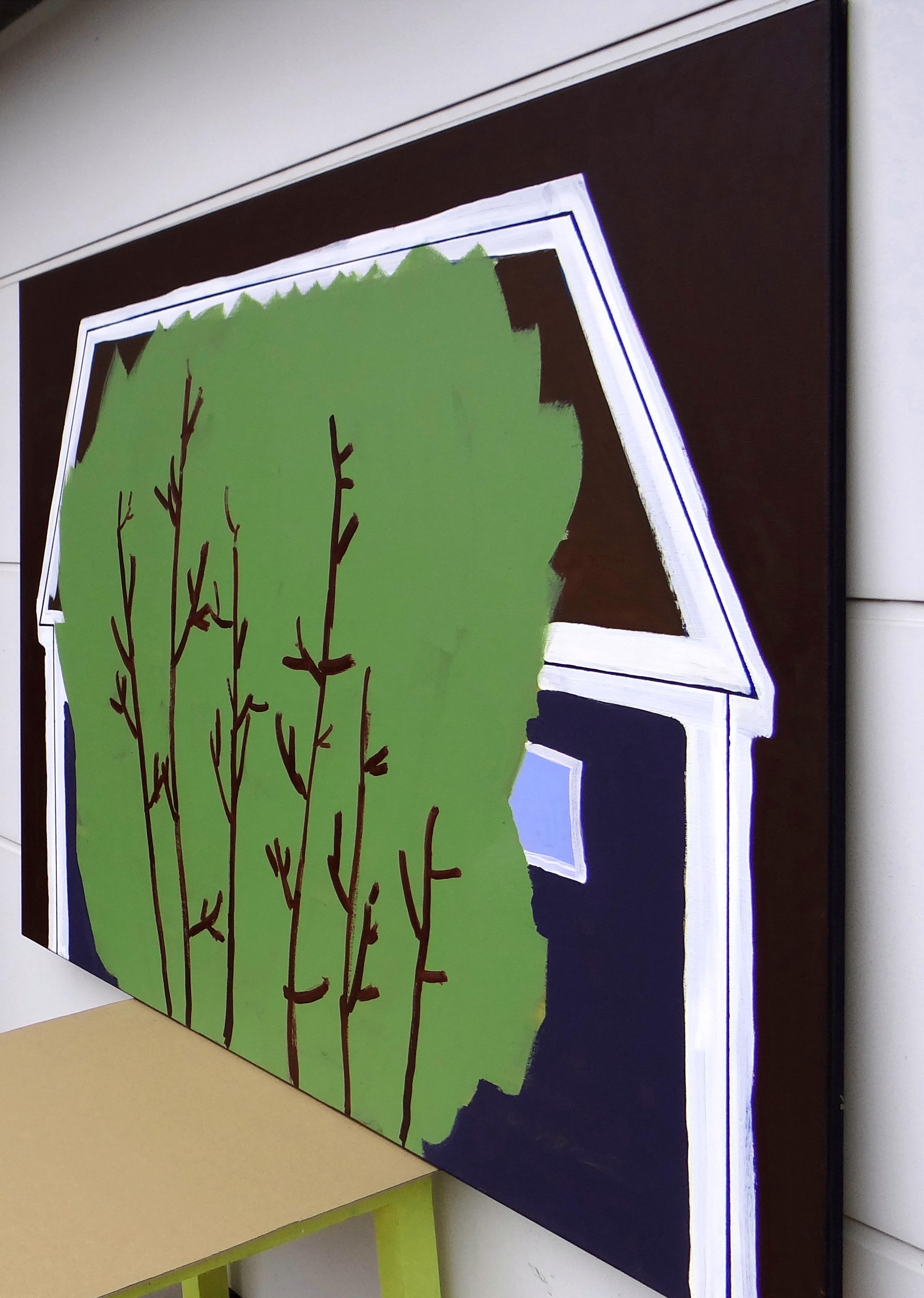 Greene & Greene -  Pittura moderna espressiva, minimalista e simbolica, formato grande - Abstract Painting Verde di Joanna Mrozowska