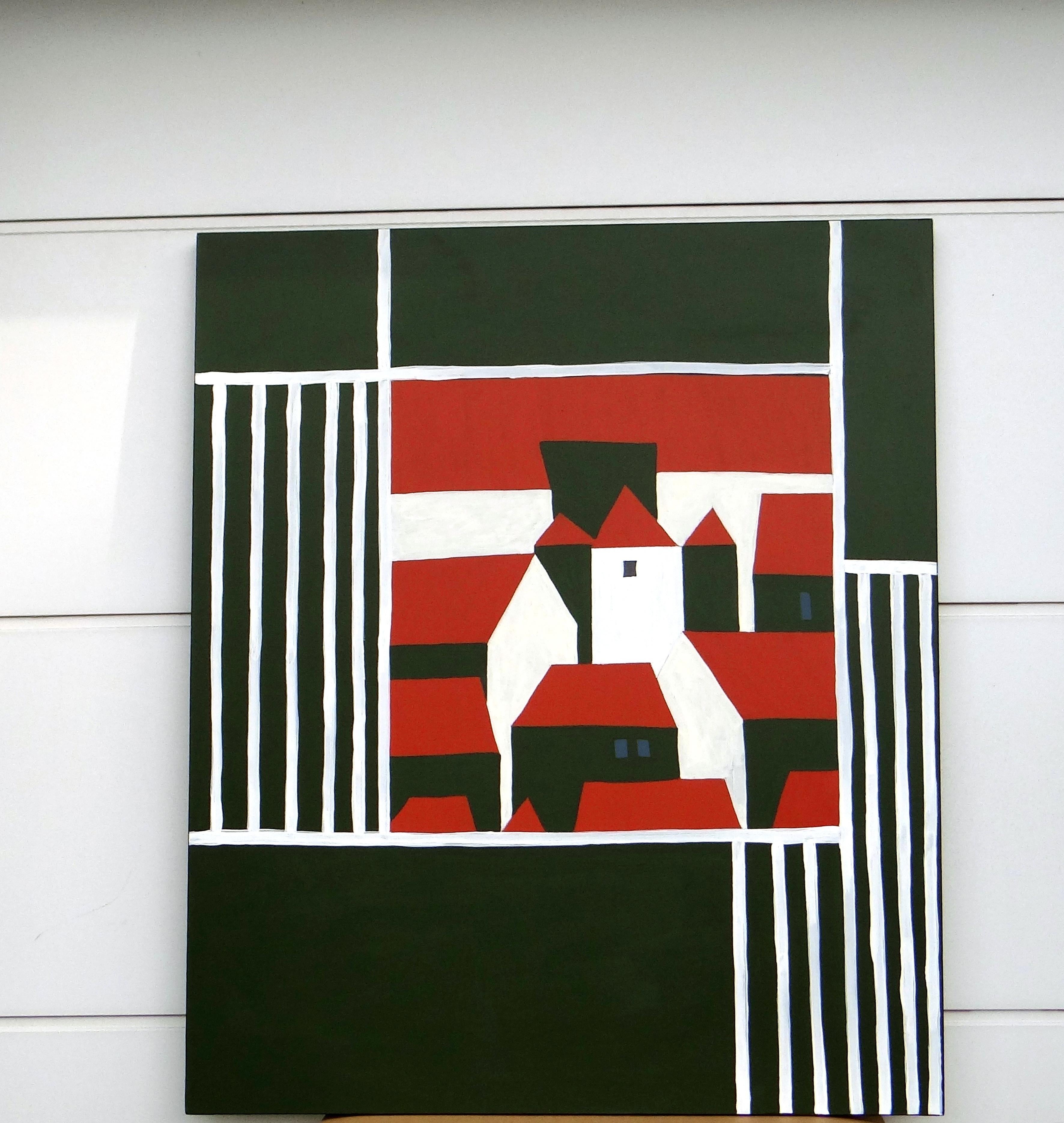 Greene & Greene - Peinture contemporaine expressive, symbolique et minimaliste - Painting de Joanna Mrozowska