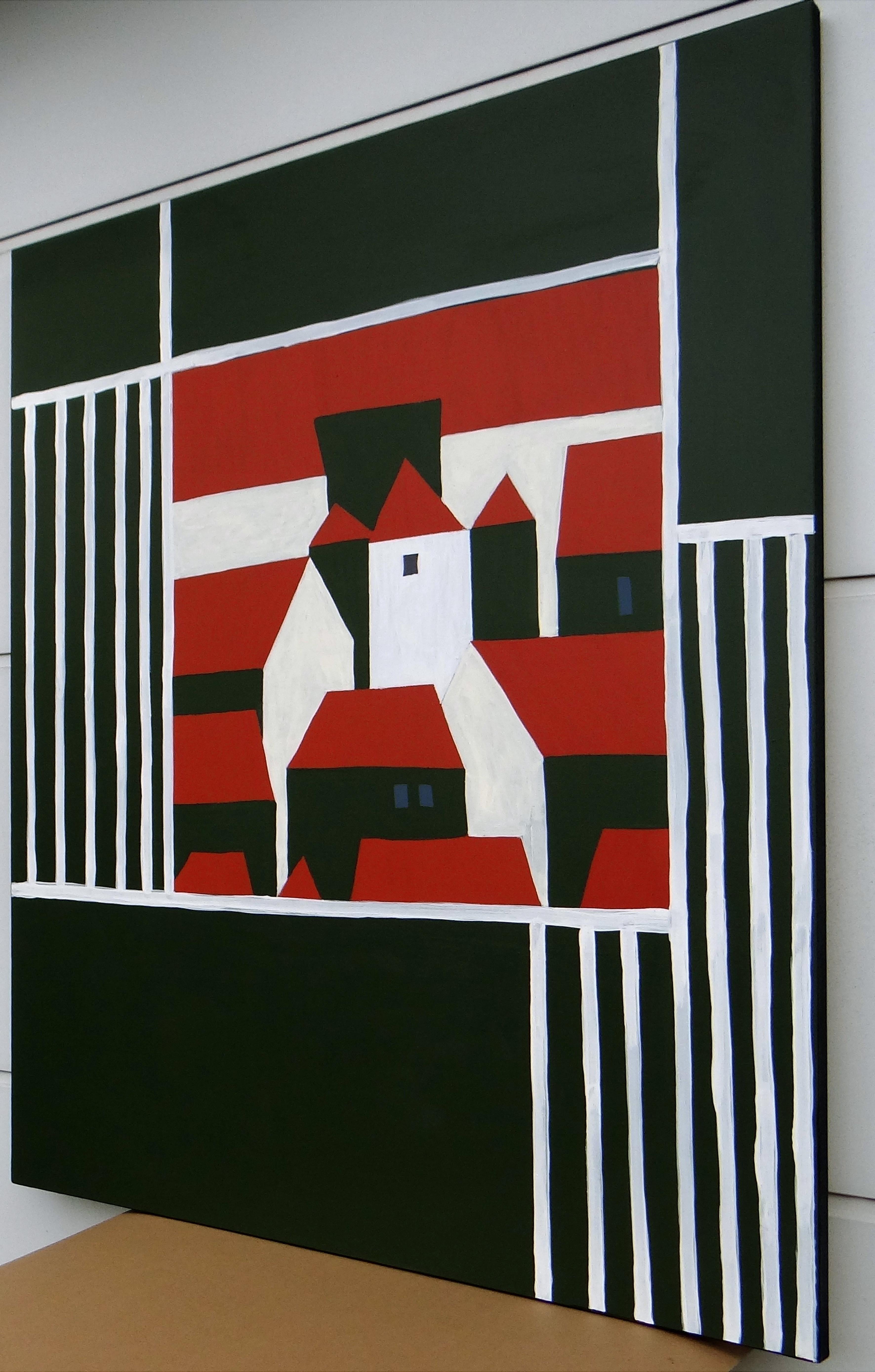 Greene & Greene - Peinture contemporaine expressive, symbolique et minimaliste - Contemporain Painting par Joanna Mrozowska