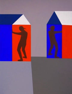 Hide and Seek - Peinture contemporaine expressive, symbolique et minimaliste