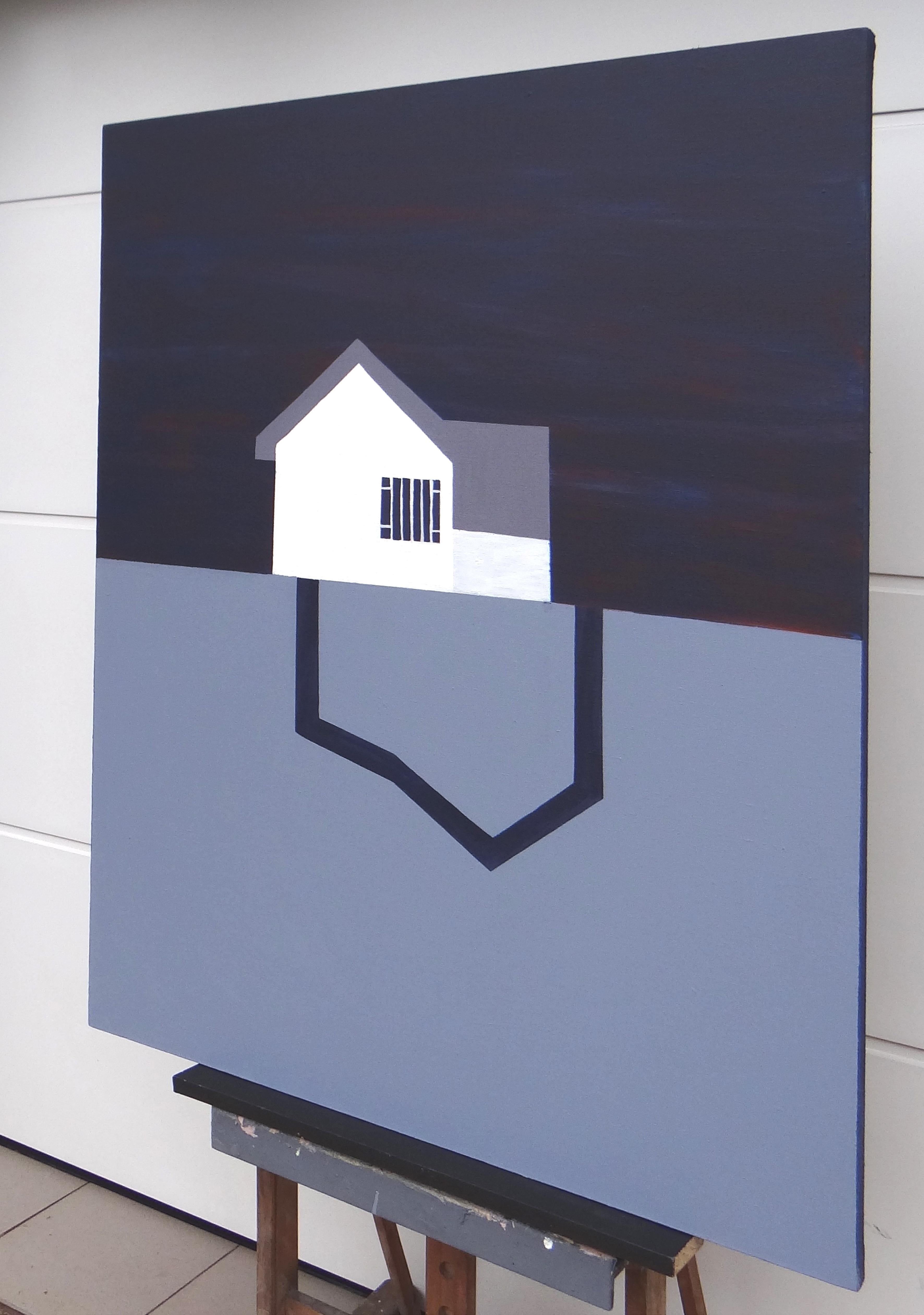 La casa in esilio - Pittura contemporanea espressiva, simbolica e minimalista - Painting di Joanna Mrozowska