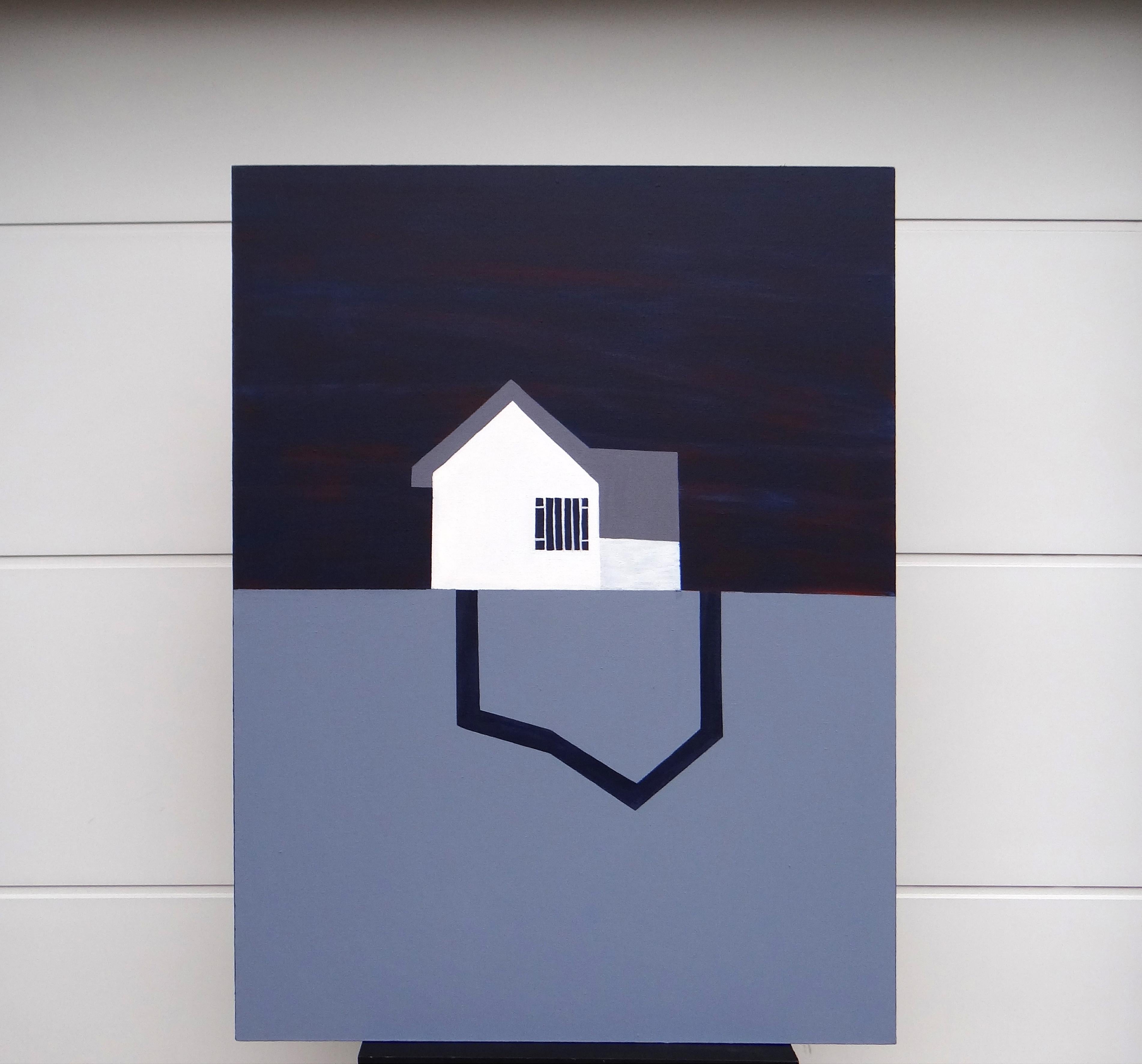 La casa in esilio - Pittura contemporanea espressiva, simbolica e minimalista - Painting Contemporaneo di Joanna Mrozowska