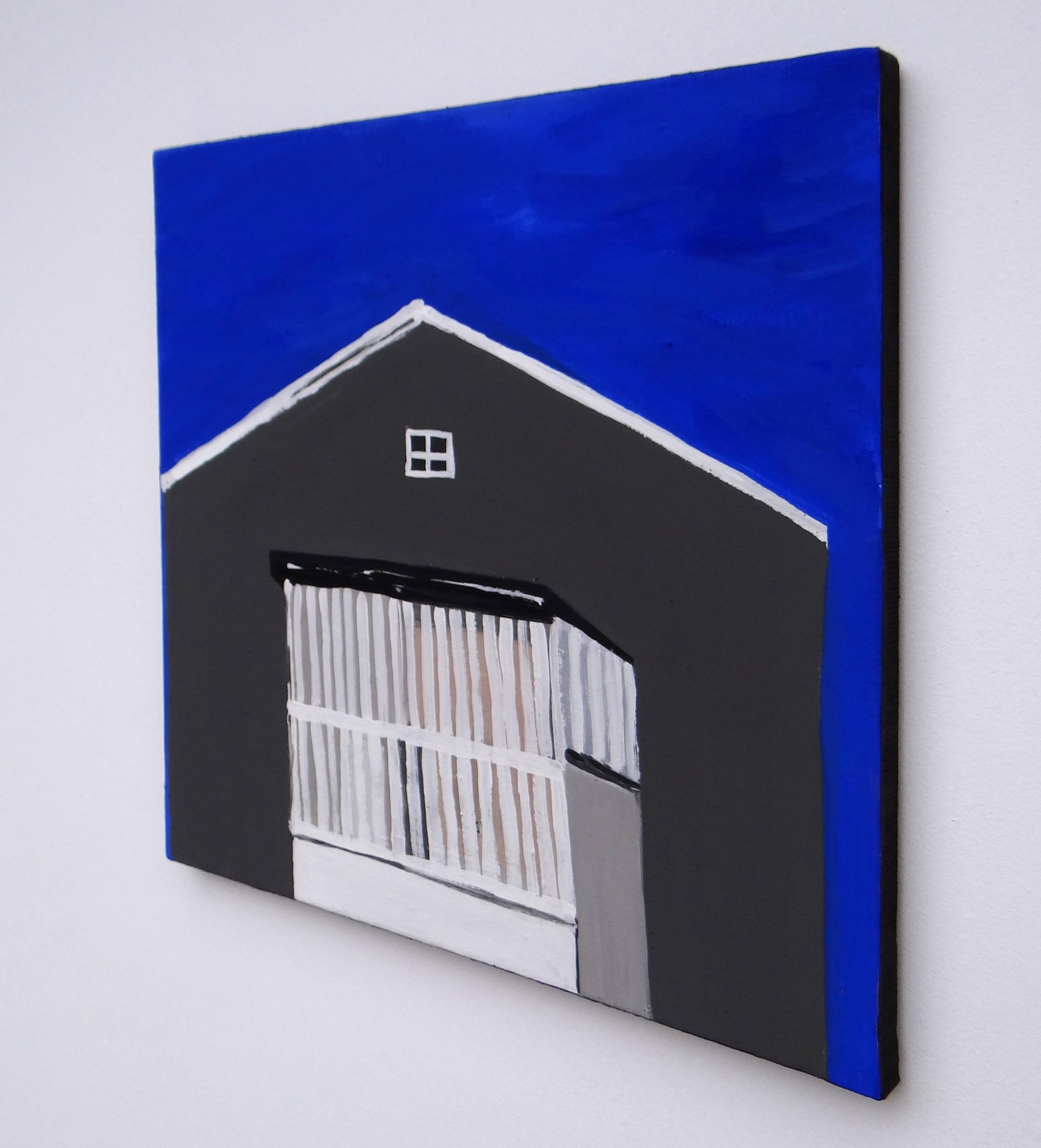 Maison avec veranda  - Expressif, symbolique et moderne  Peinture minimaliste en vente 1