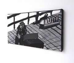 Nella sala d'attesa - Pittura contemporanea espressiva e simbolica in bianco e nero