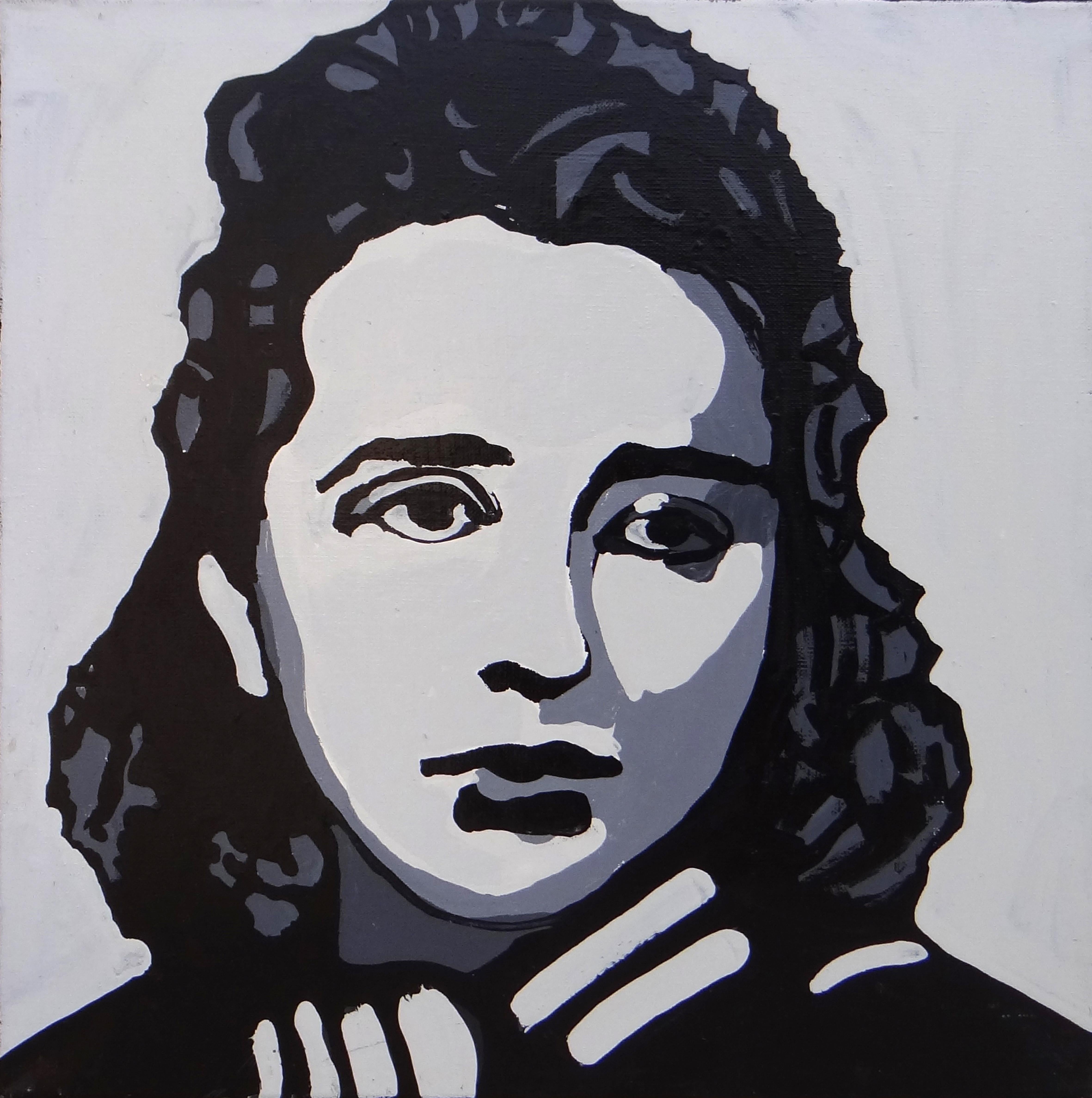 Janina Trojanowska-Zborowska - Ritratto a olio moderno, espressivo e simbolico