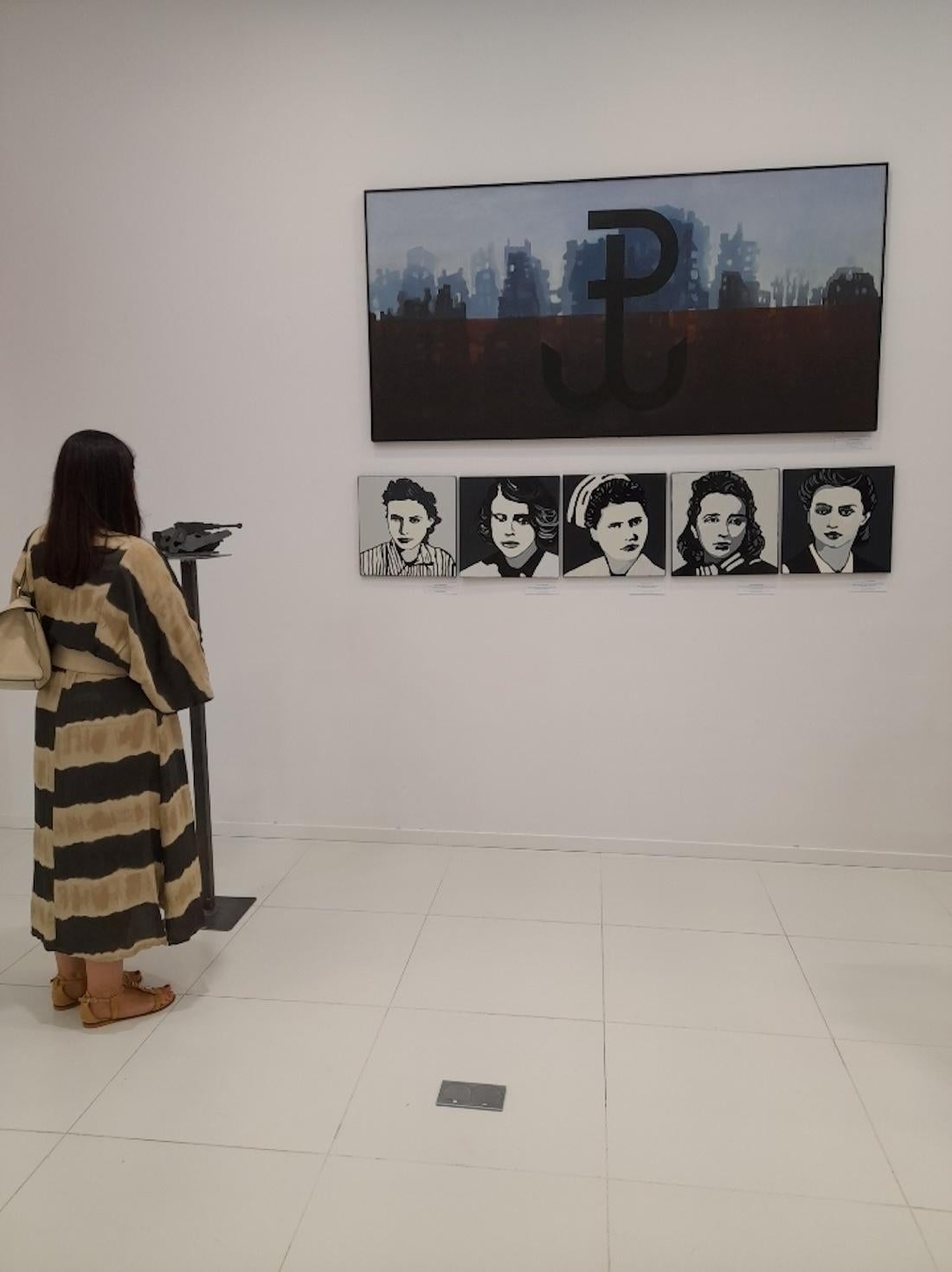 Janina Trojanowska-Zborowska - Retrato al óleo moderno, expresivo y simbólico en venta 2