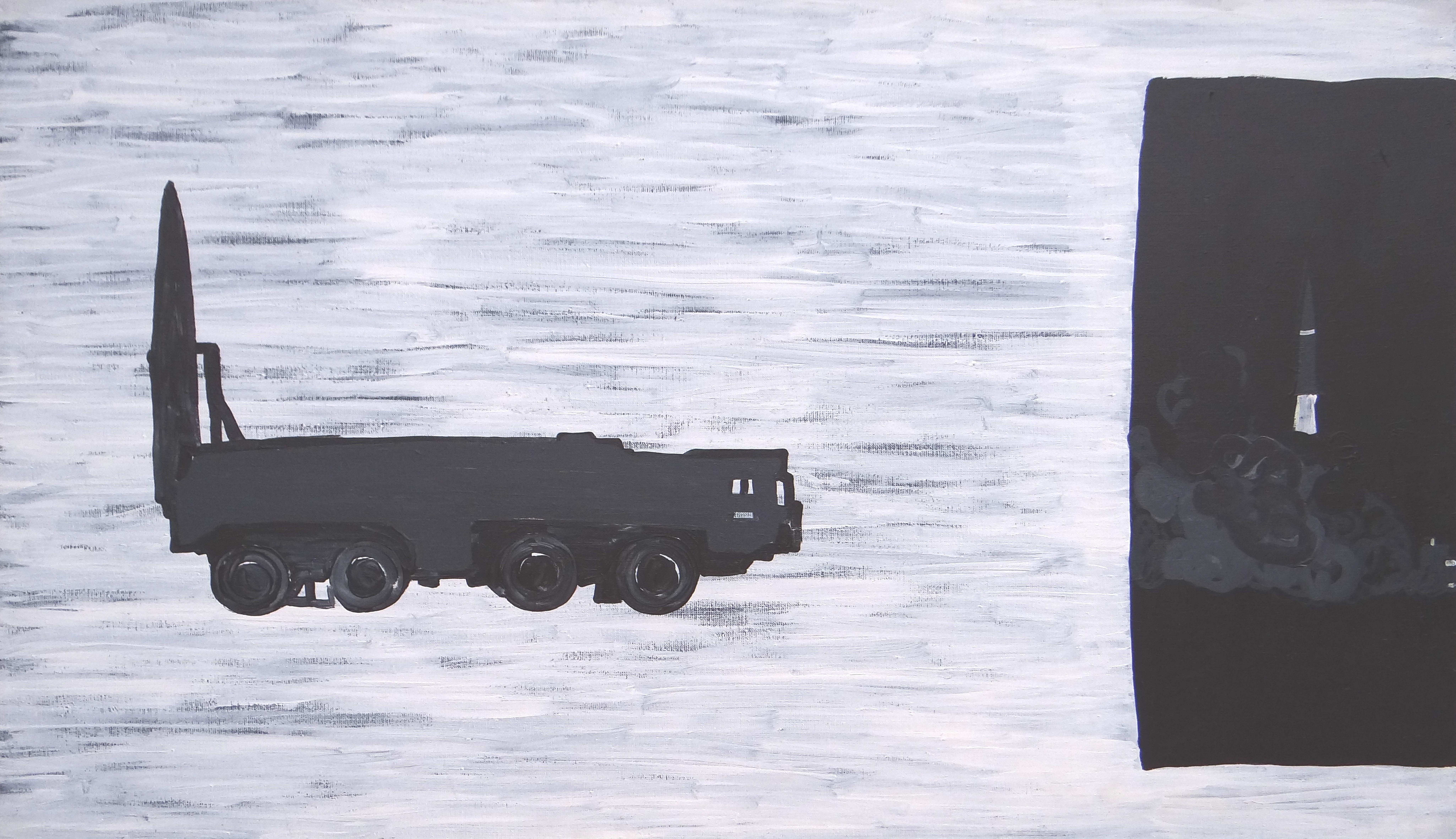 Rocket Launcher - Contemporary Expressive Symbolic and Minimalistic Painting