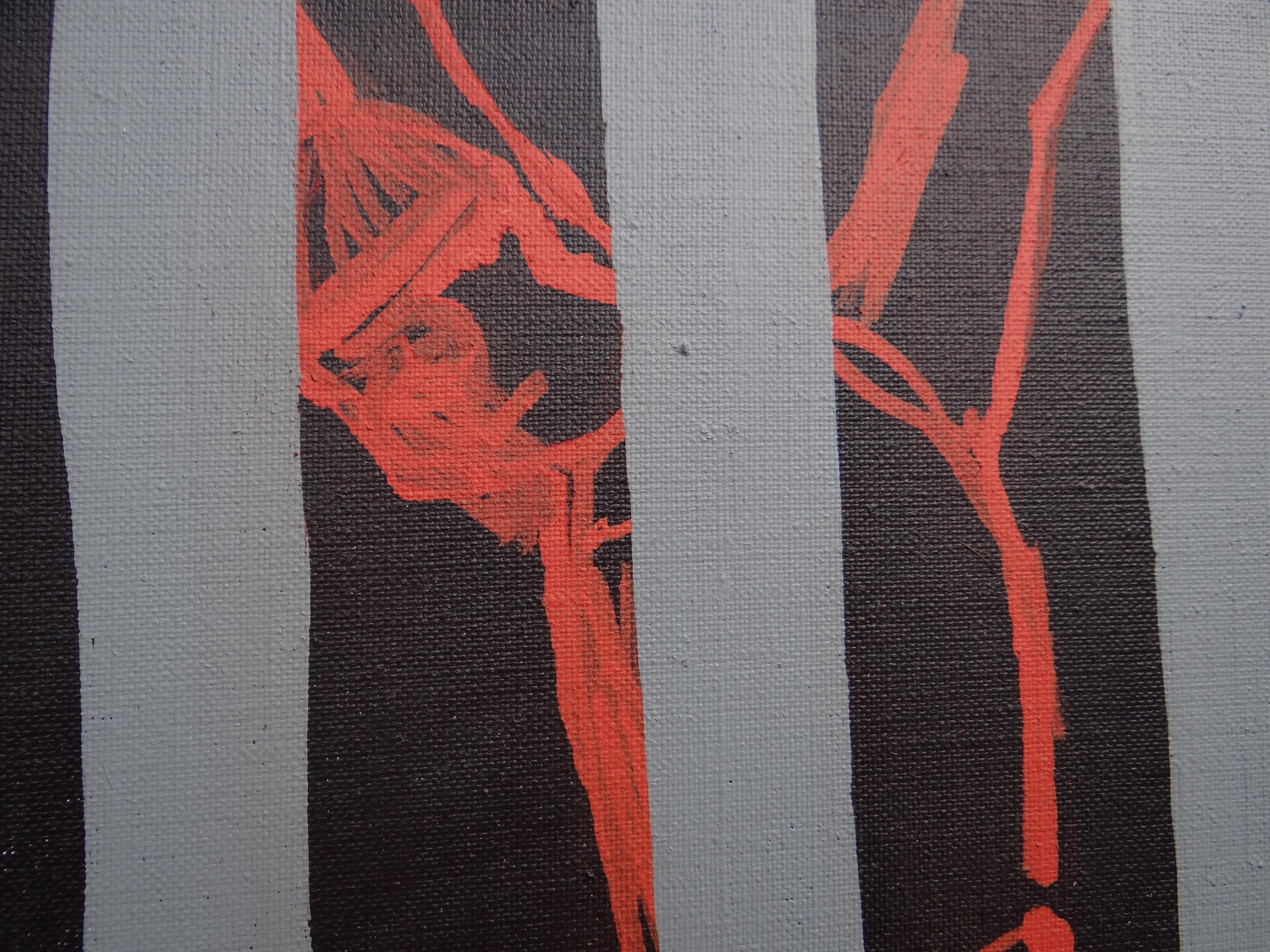 Incrollabile - Espressivo, simbolico e contemporaneo.  Pittura minimalista - Figurative Painting Rosso di Joanna Mrozowska